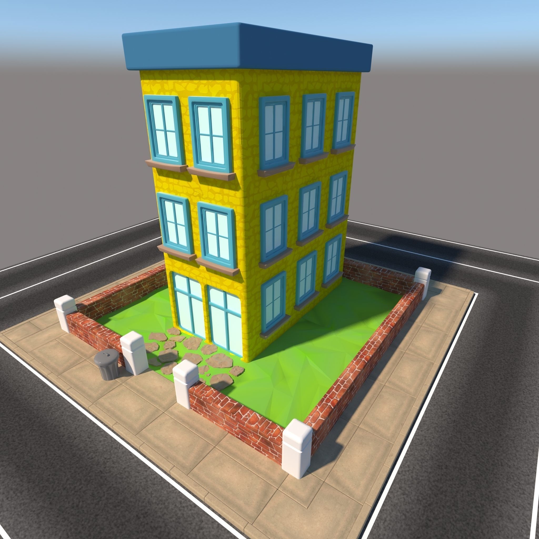 Cartoon House 3D model_6