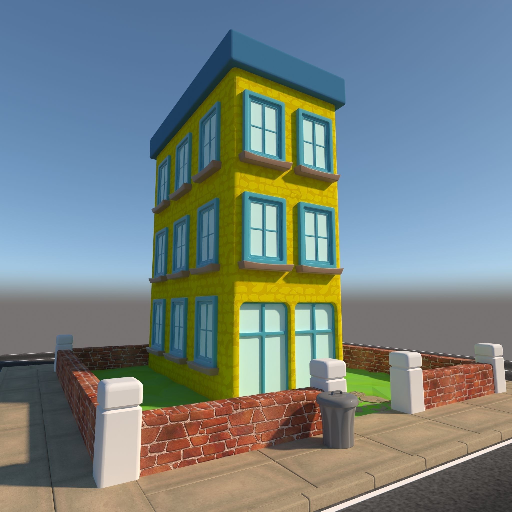 Cartoon House 3D model_4