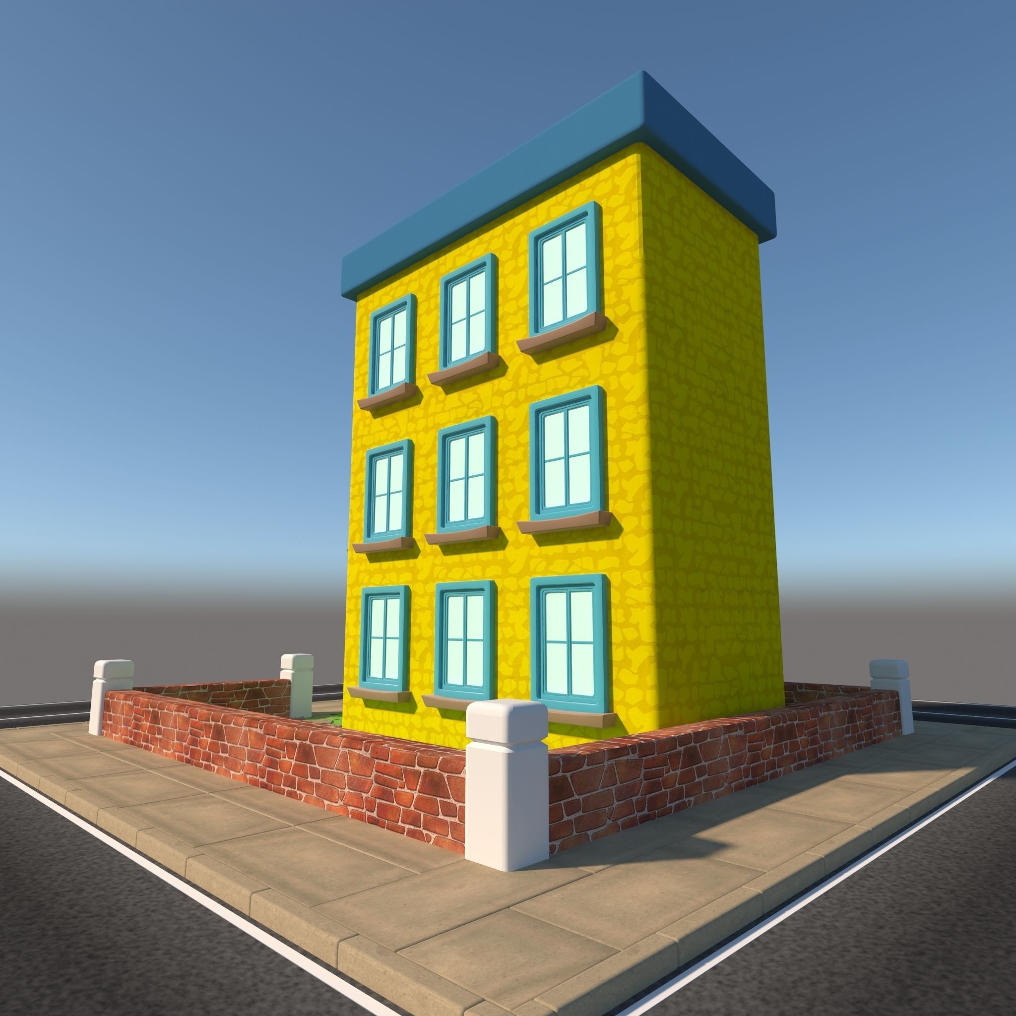 Cartoon House 3D model_5