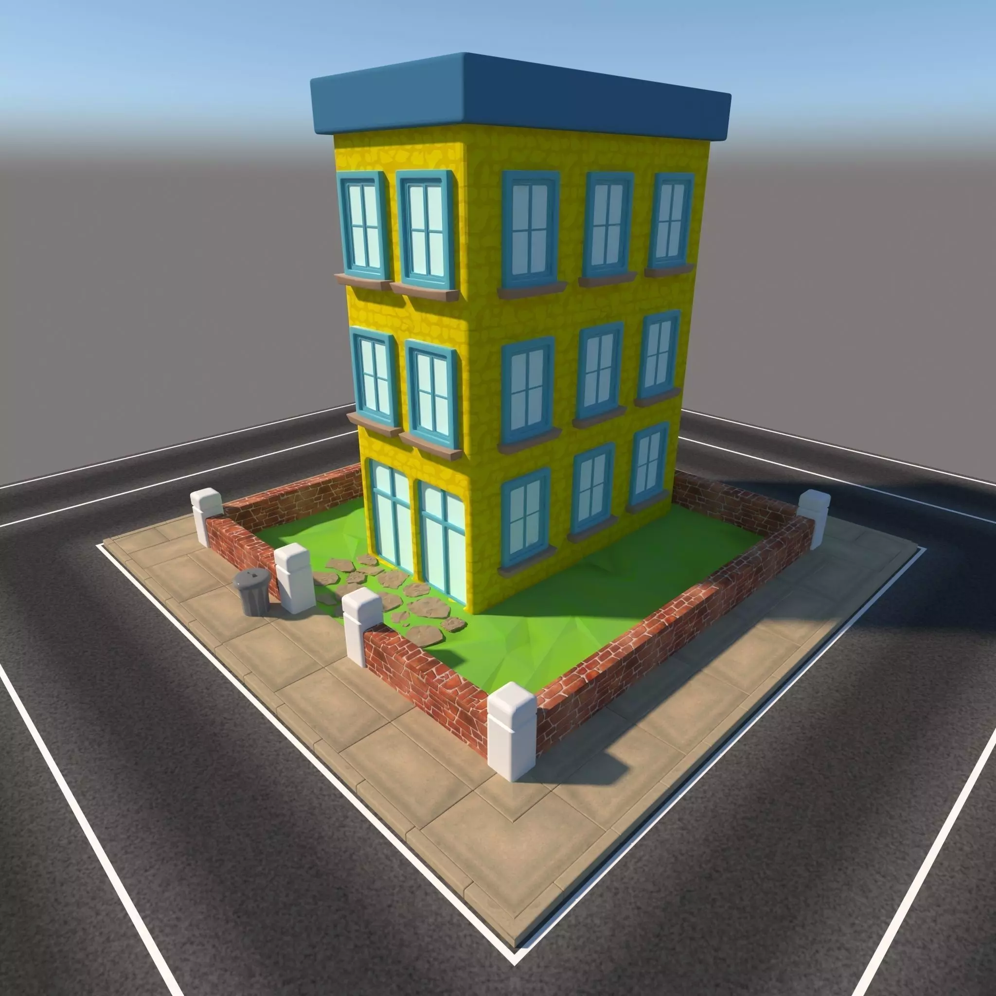 Cartoon House 3D model_0
