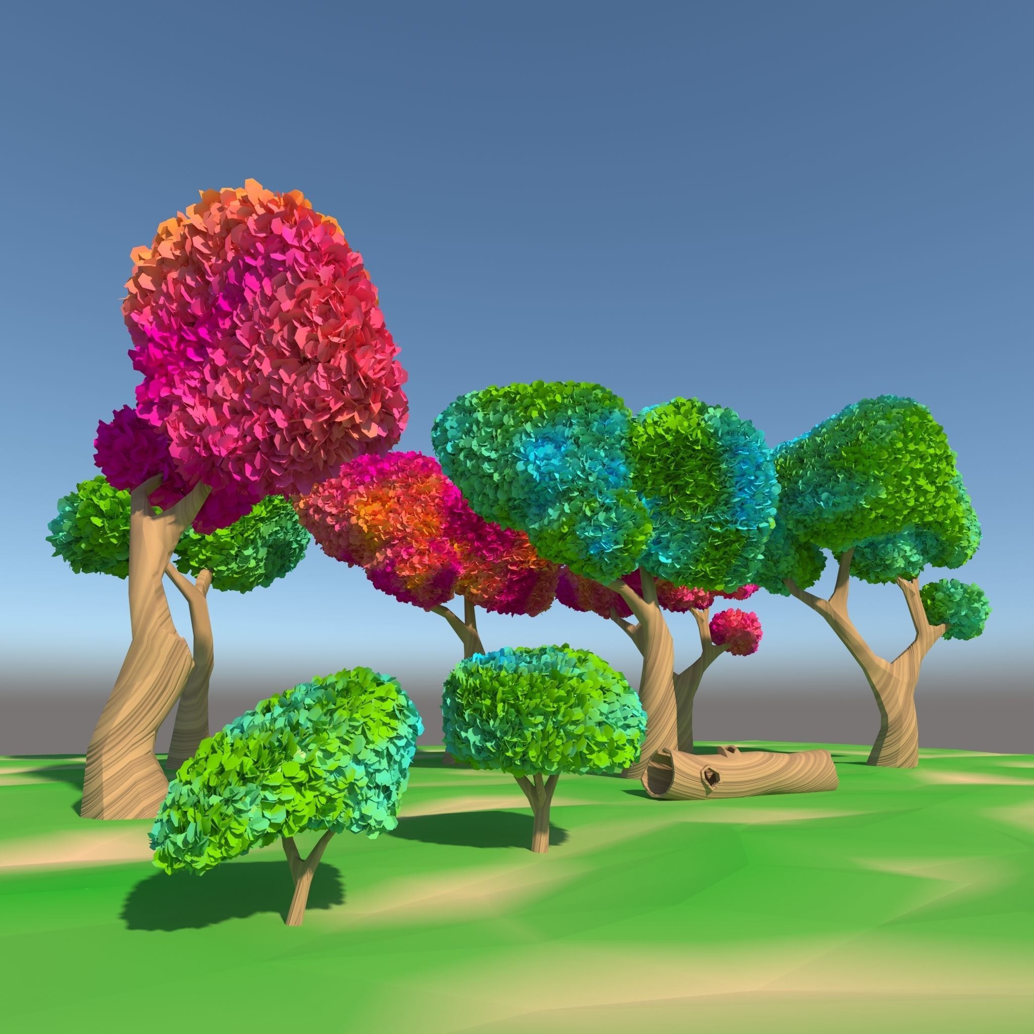 Toon Tree Pack 3D model_1