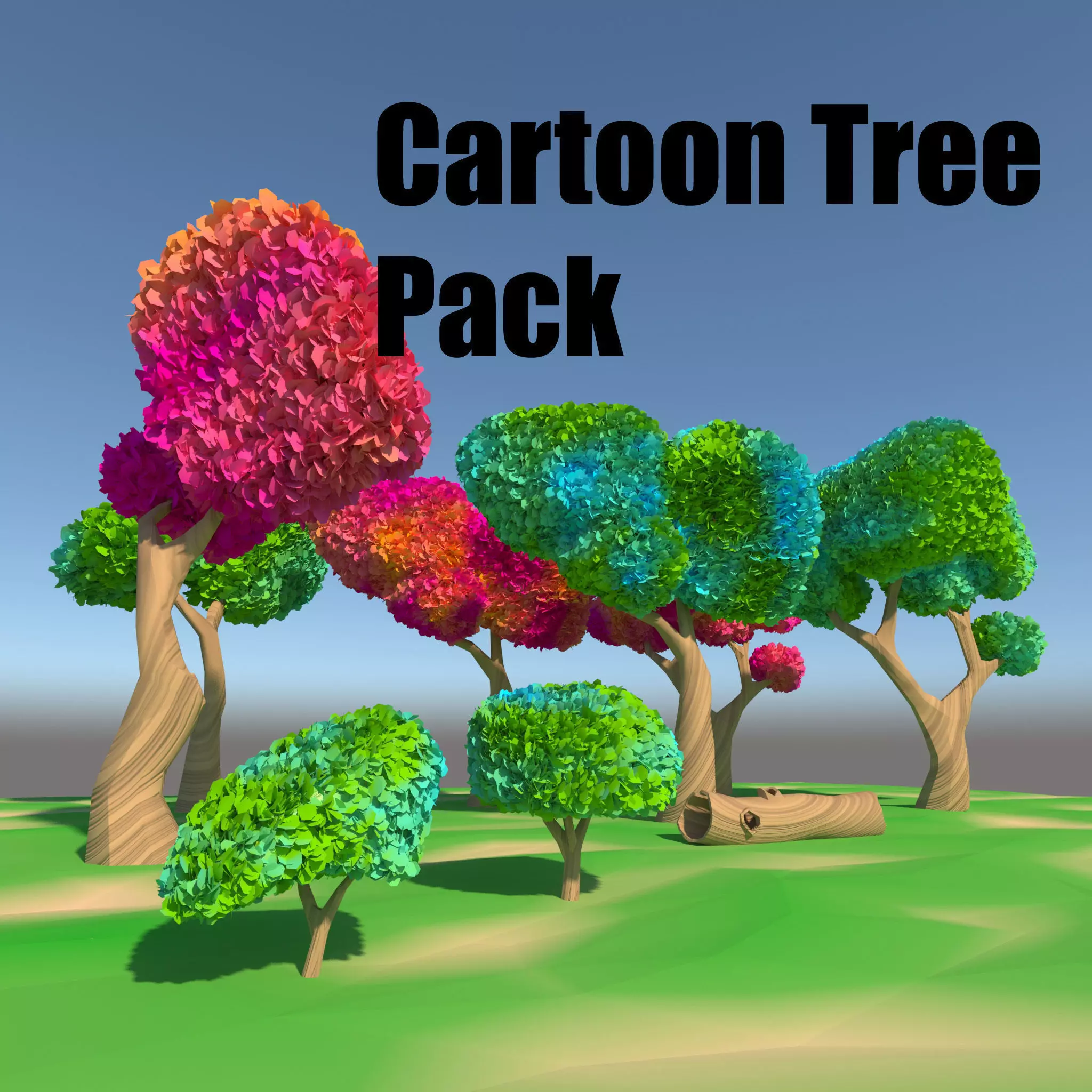 Toon Tree Pack 3D model_0