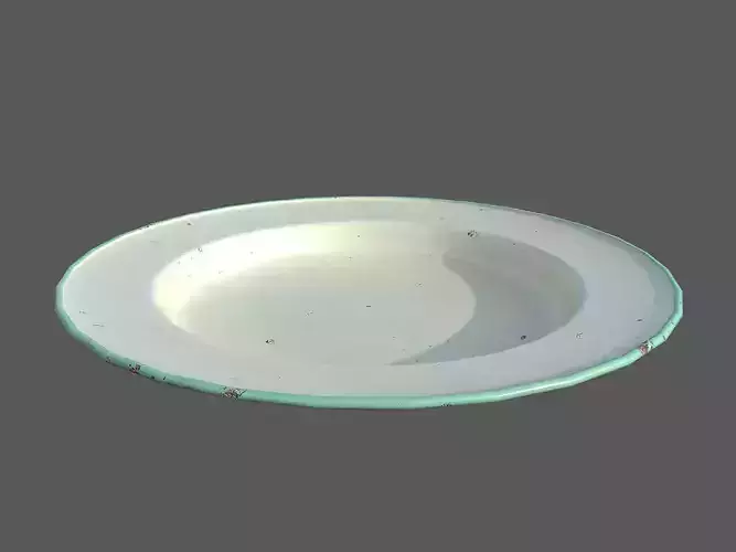 Rusty plate Low-poly 3D model