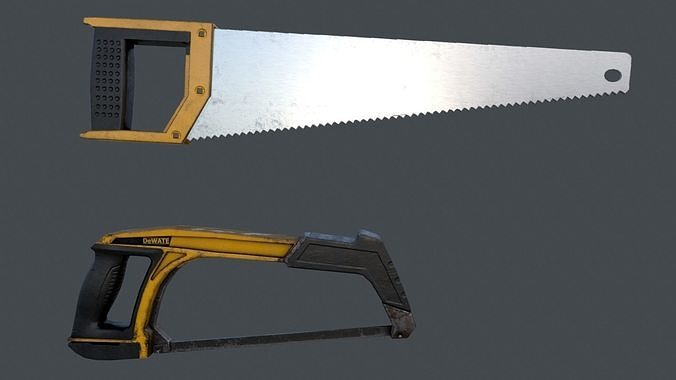 Saw and Hacksaw - PBR Game Ready Low-poly Low-poly 3D model