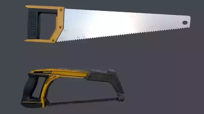 Saw and Hacksaw - PBR Game Ready Low-poly