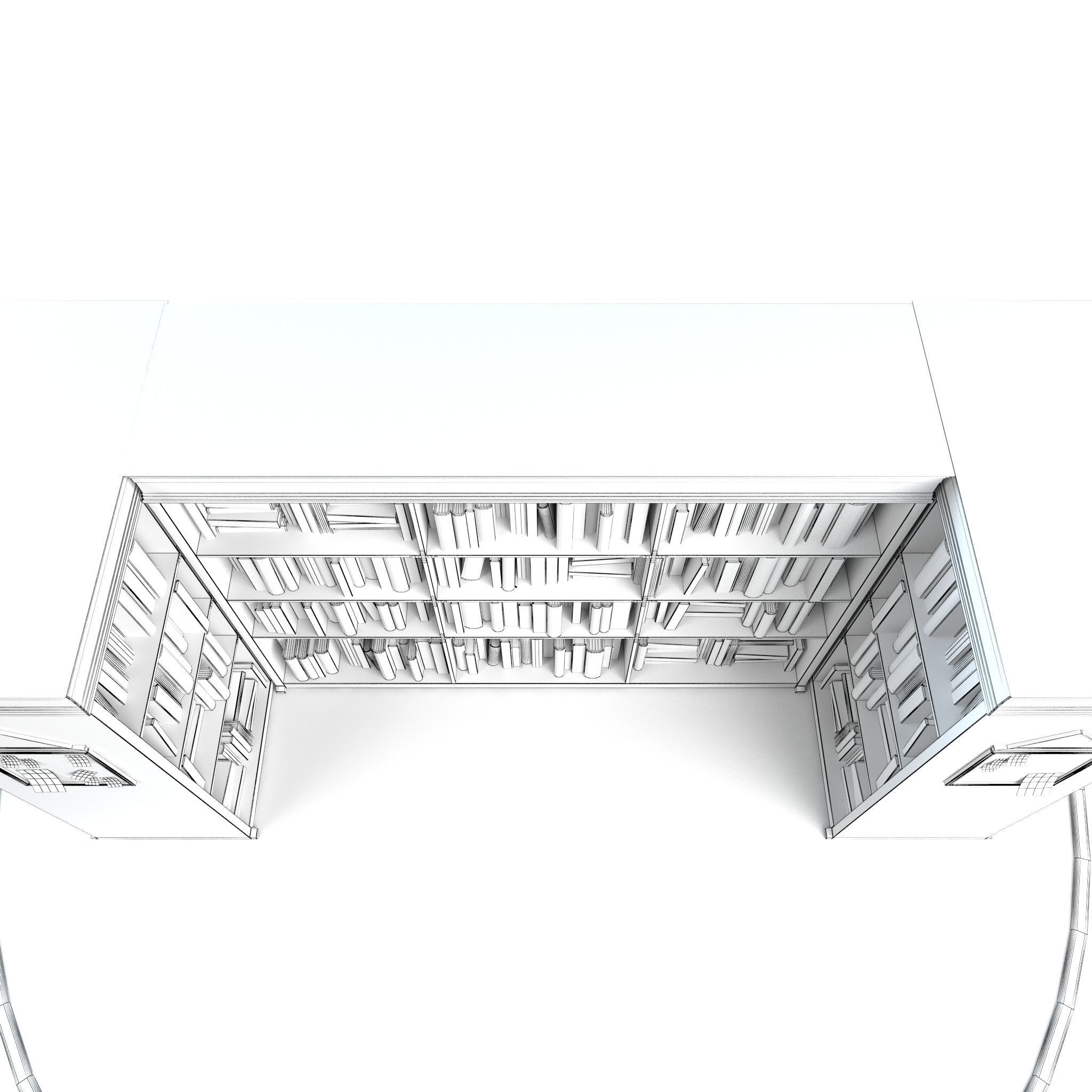 Old Bookshelf Low-poly 3D model_13