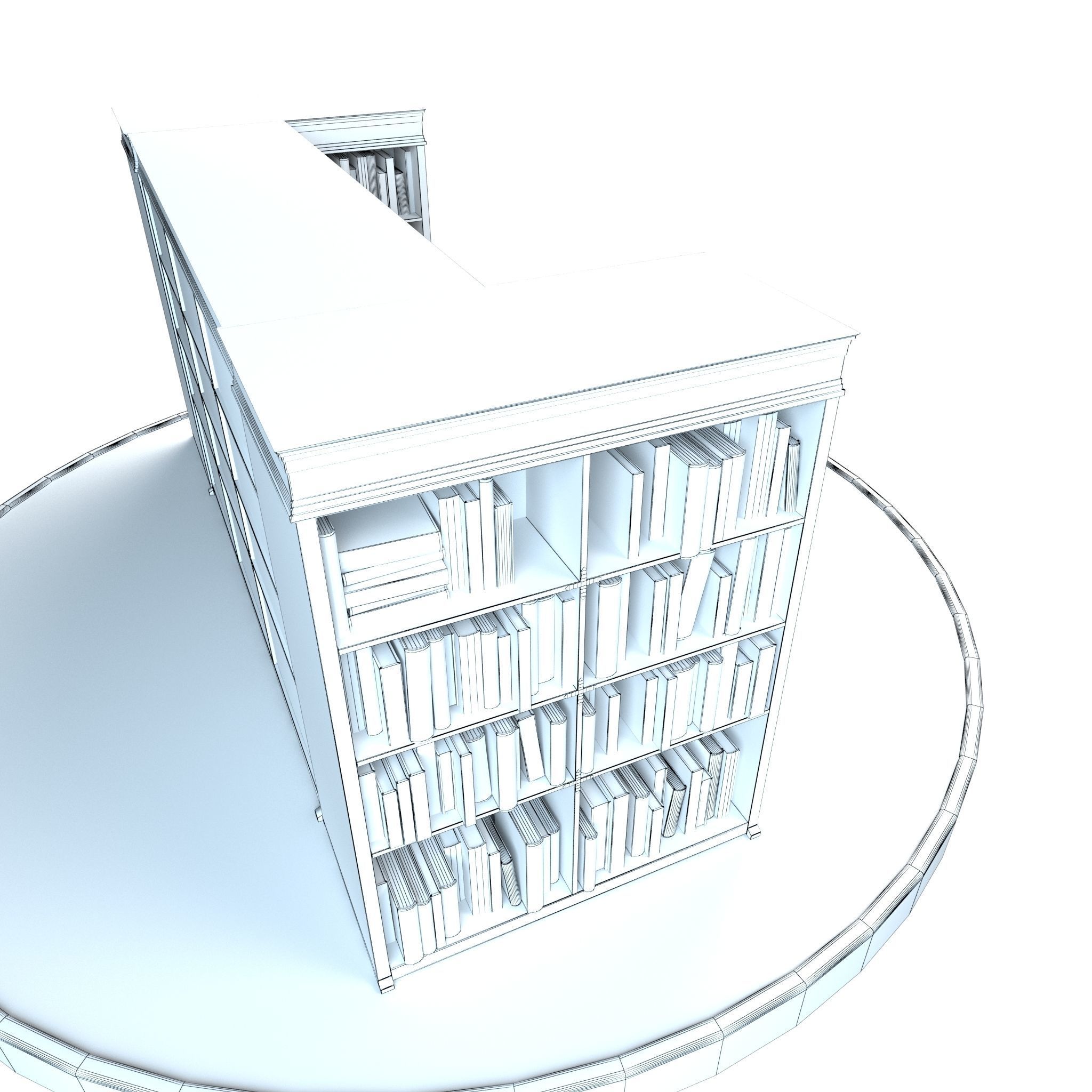 Old Bookshelf Low-poly 3D model_11
