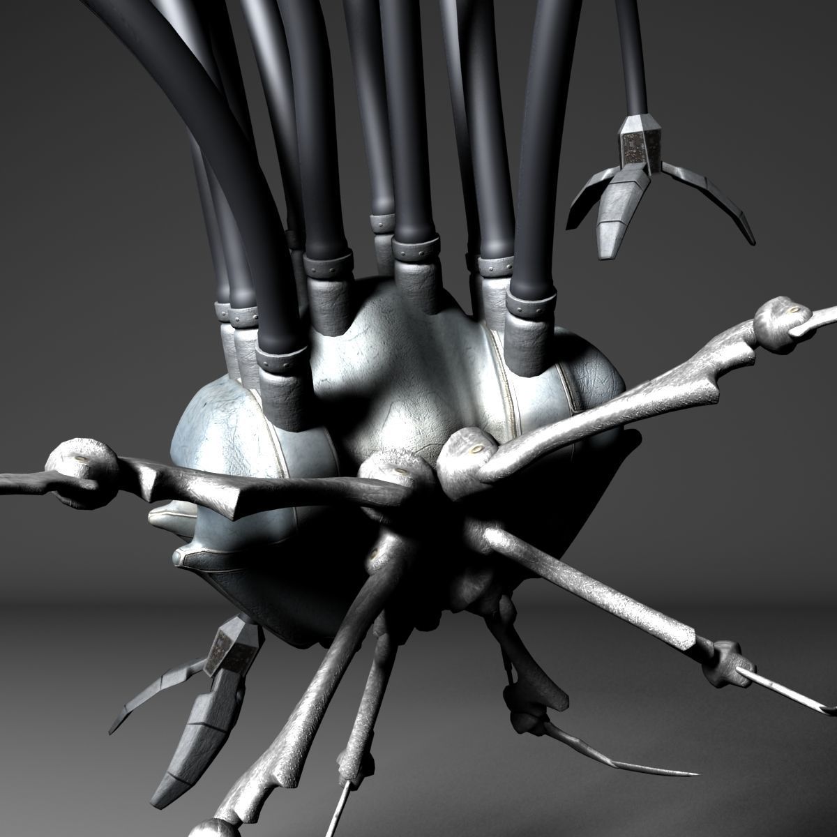 Spider-Aid Robot Low-poly 3D model_19