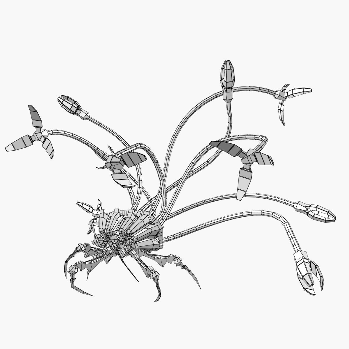 Spider-Aid Robot Low-poly 3D model_20