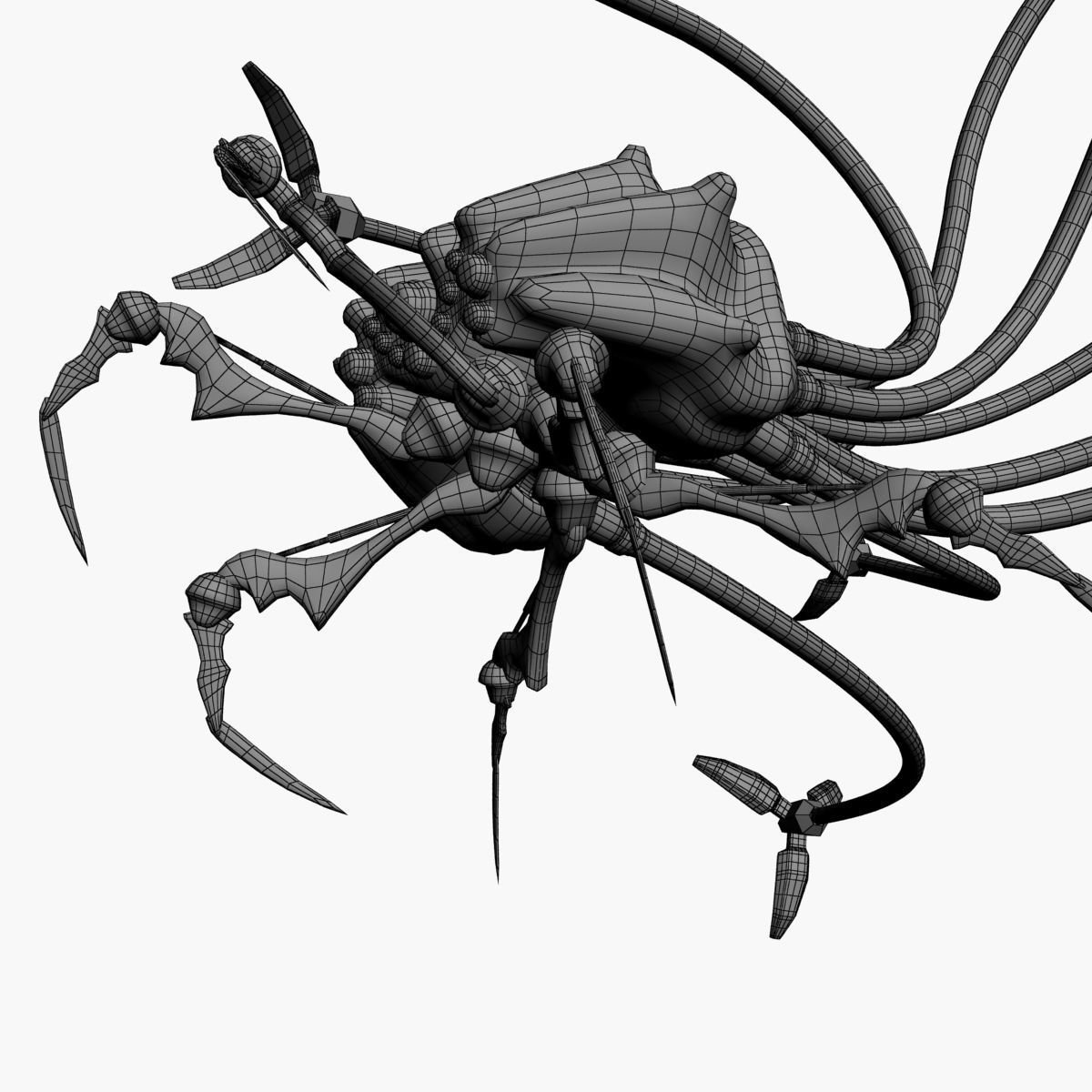 Spider-Aid Robot Low-poly 3D model_10