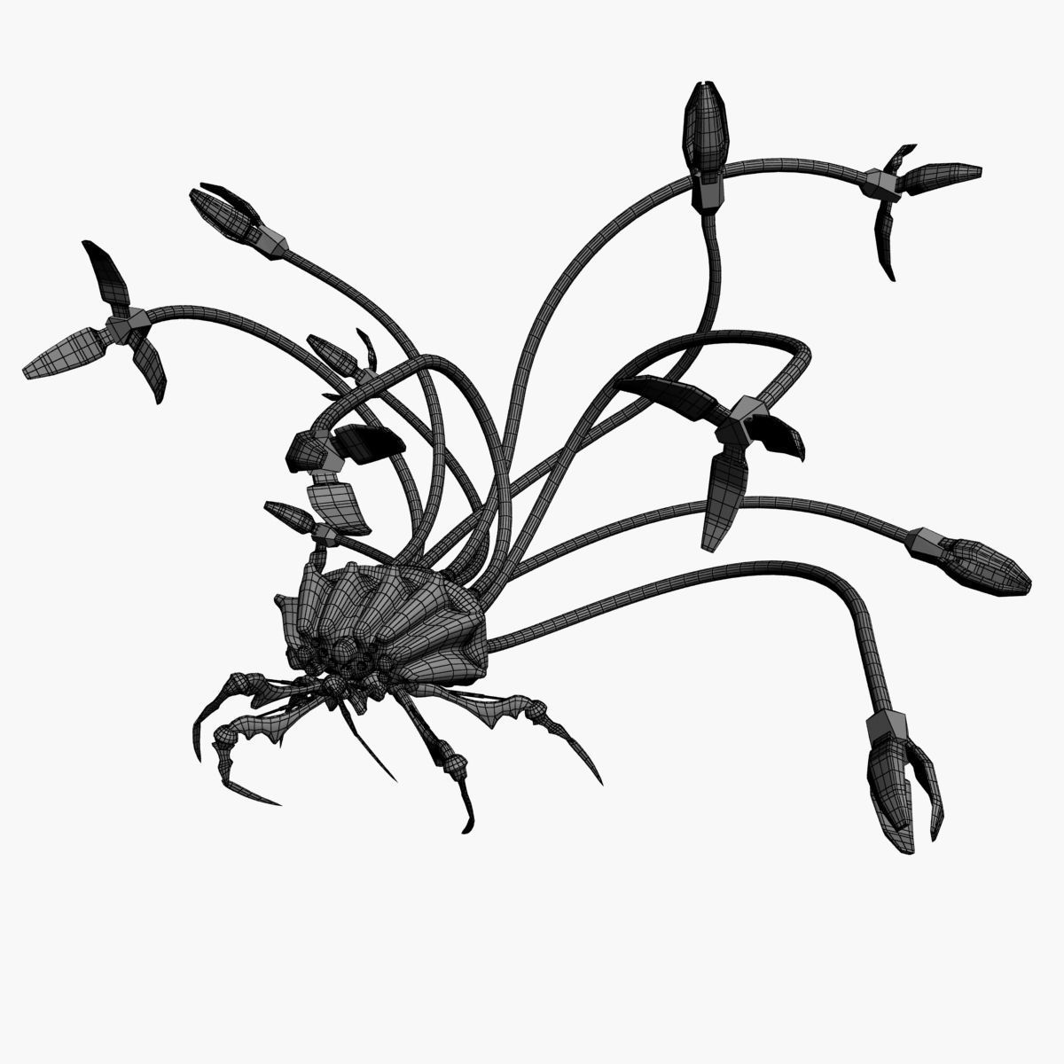 Spider-Aid Robot Low-poly 3D model_25