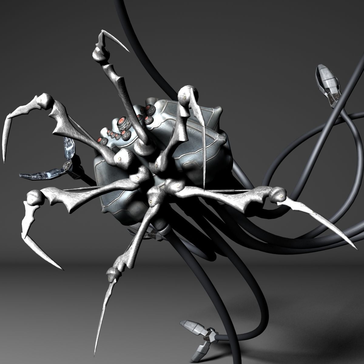 Spider-Aid Robot Low-poly 3D model_13