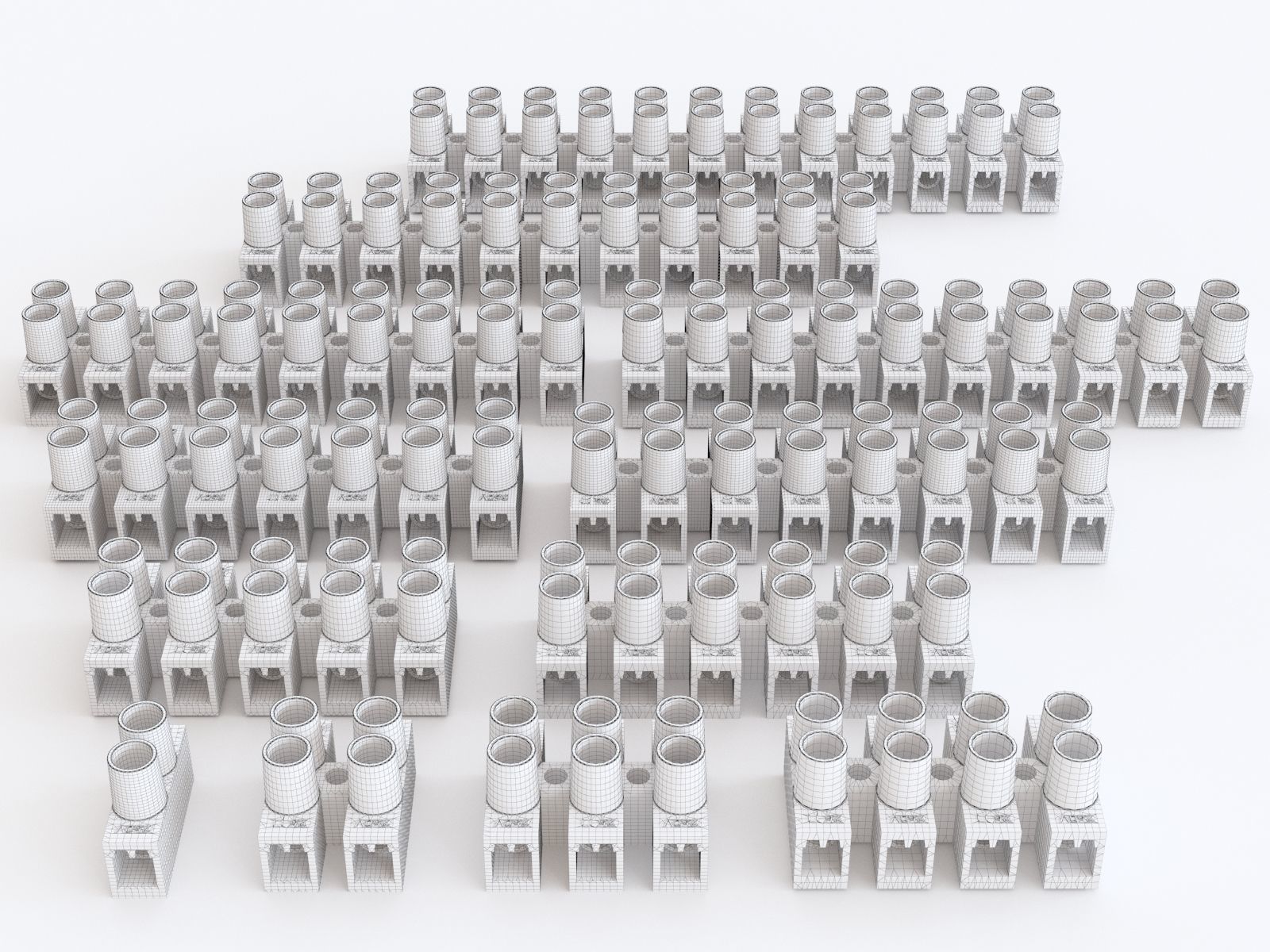 Electrical Terminal Block 3D model_1