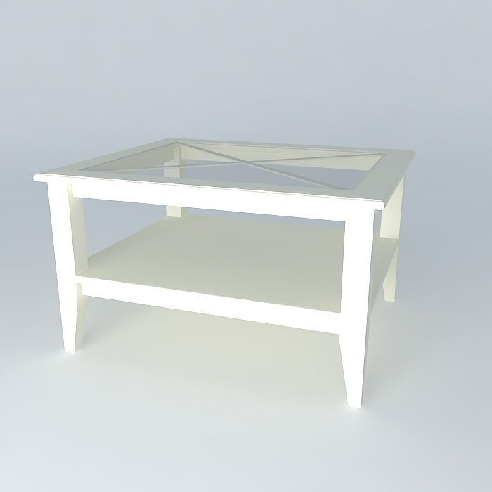Table coffee with glass top Free 3D model_1