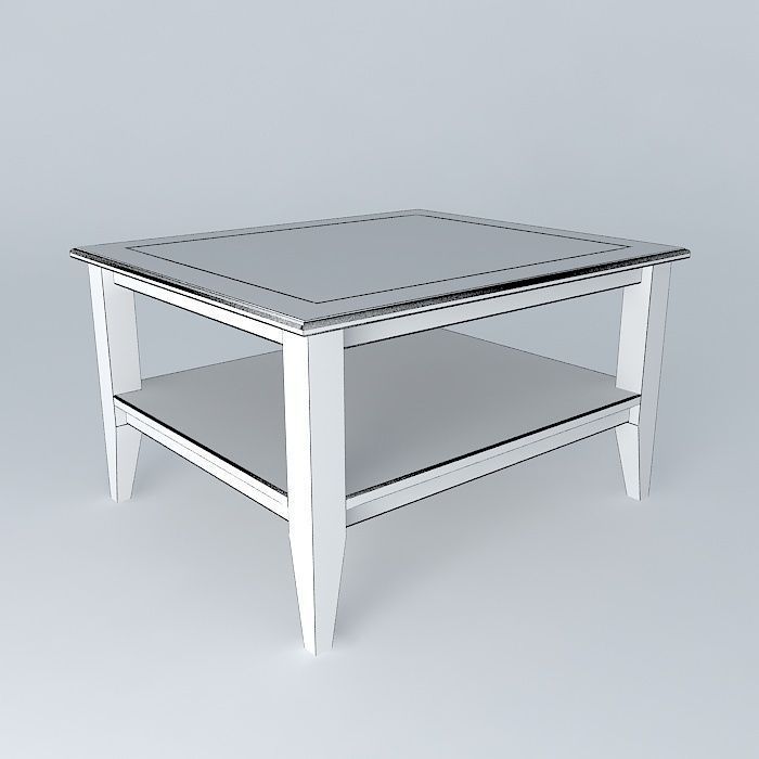Table coffee with glass top Free 3D model_4