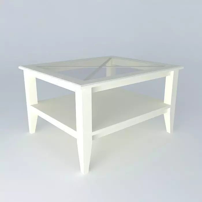 Table coffee with glass top Free 3D model_0