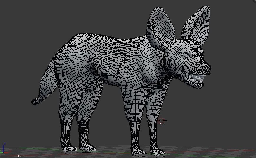 bat eared fox 3D model_5