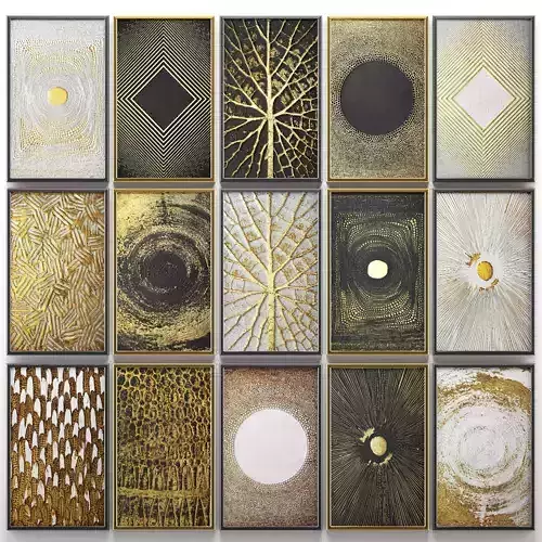 Collection of paintings with gold for walls 8