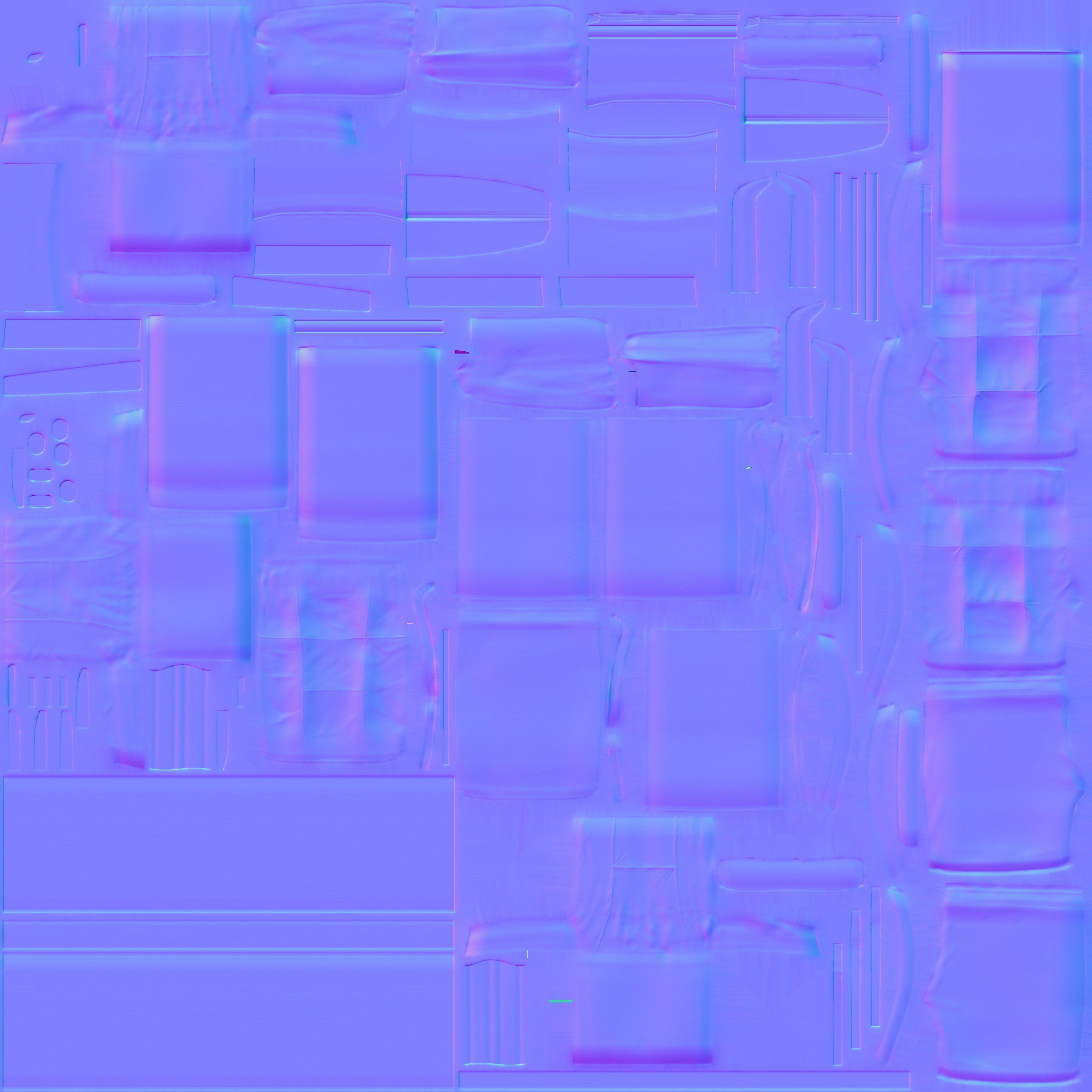 Leather sofa Low-poly 3D model_8