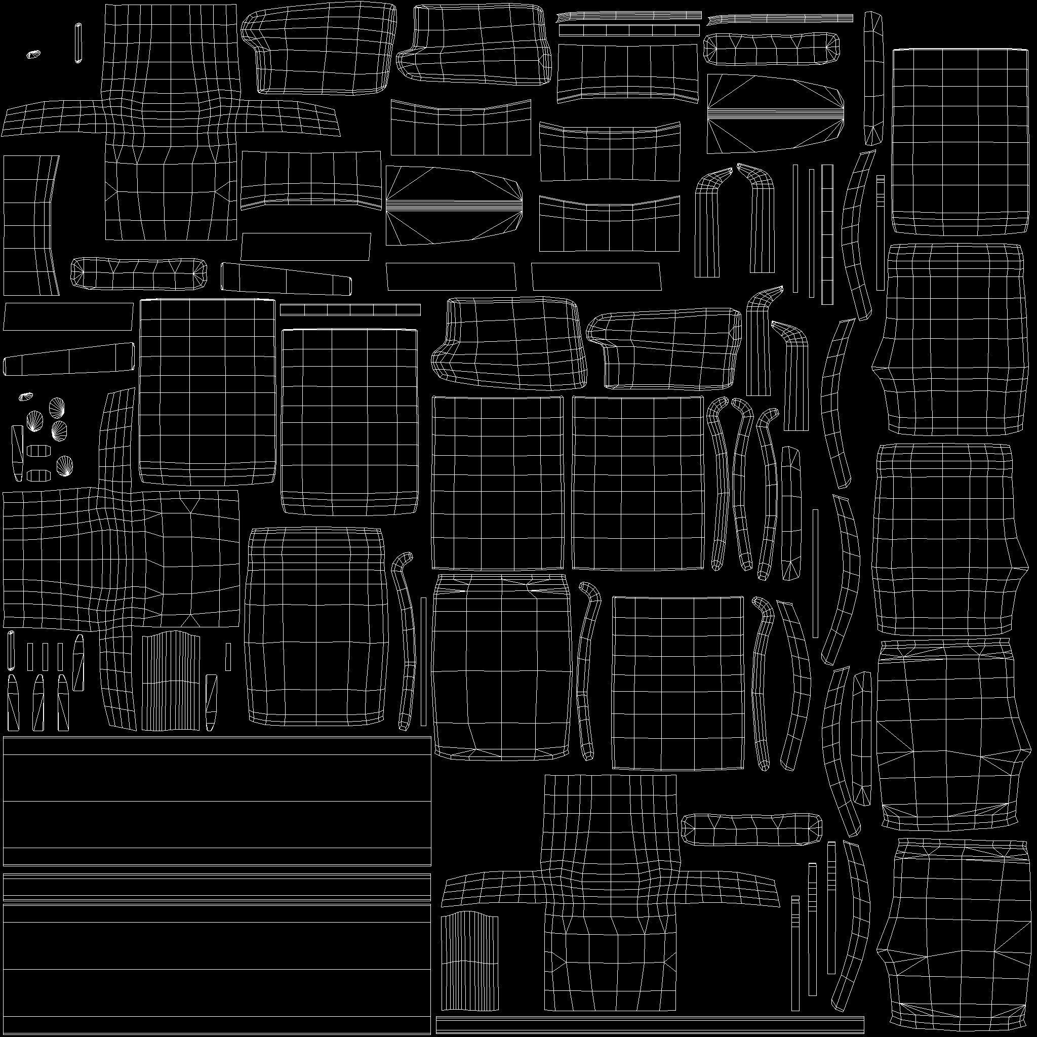 Leather sofa Low-poly 3D model_7