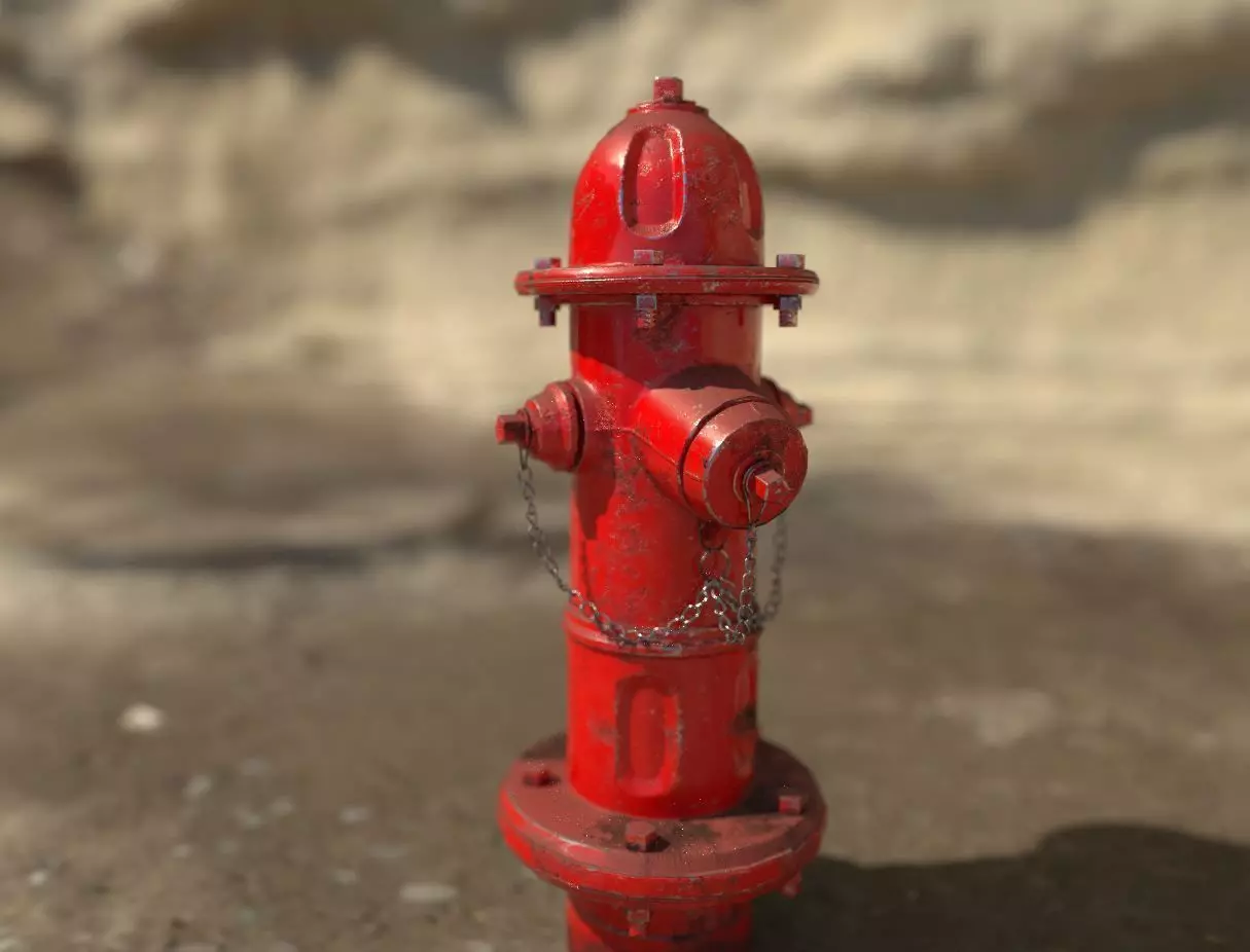 Fire Hydrant Free low-poly 3D model_0
