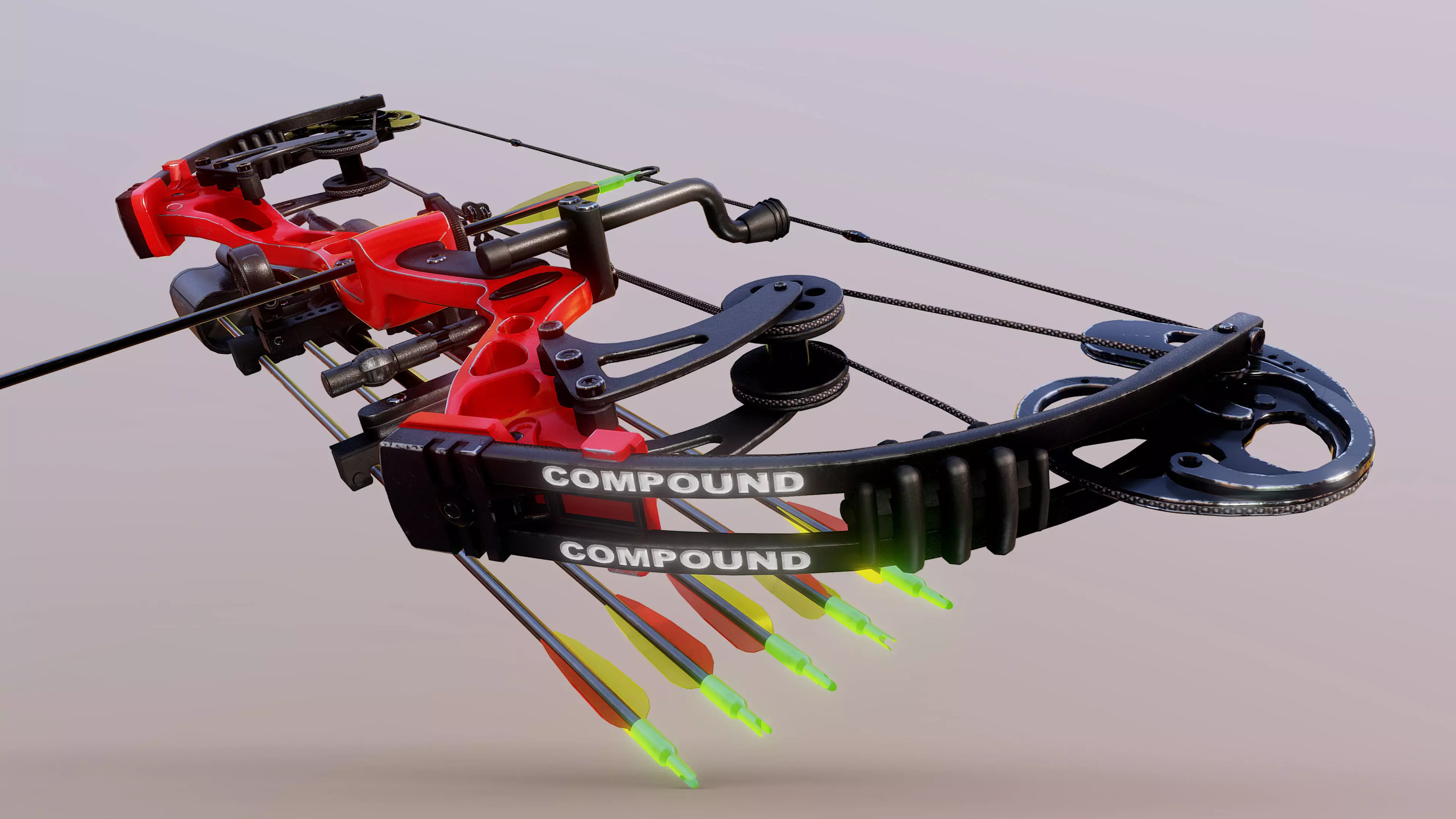 Compound Bow Low-poly 3D model