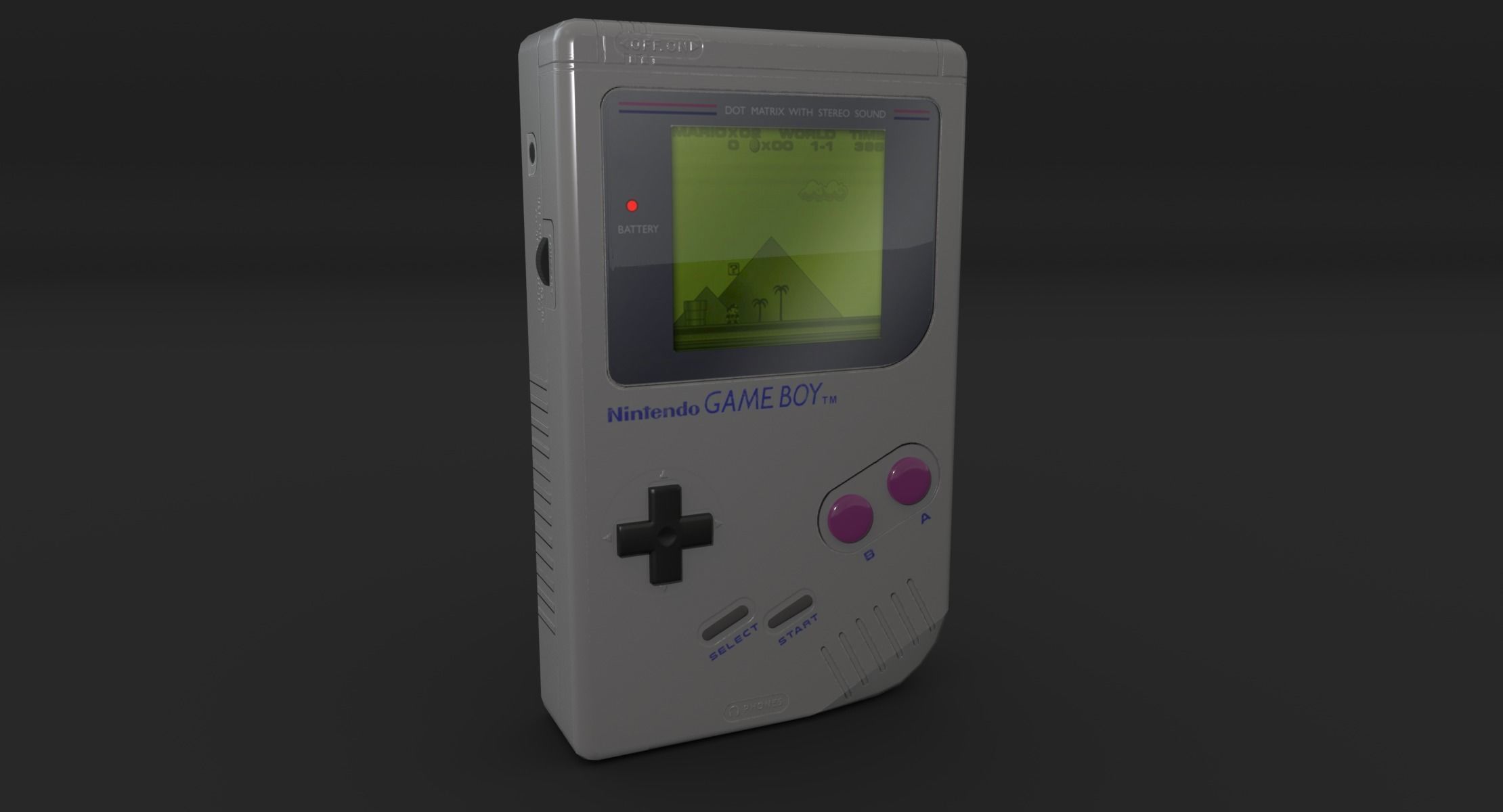 Nintendo Game Boy Low-poly 3D model_2