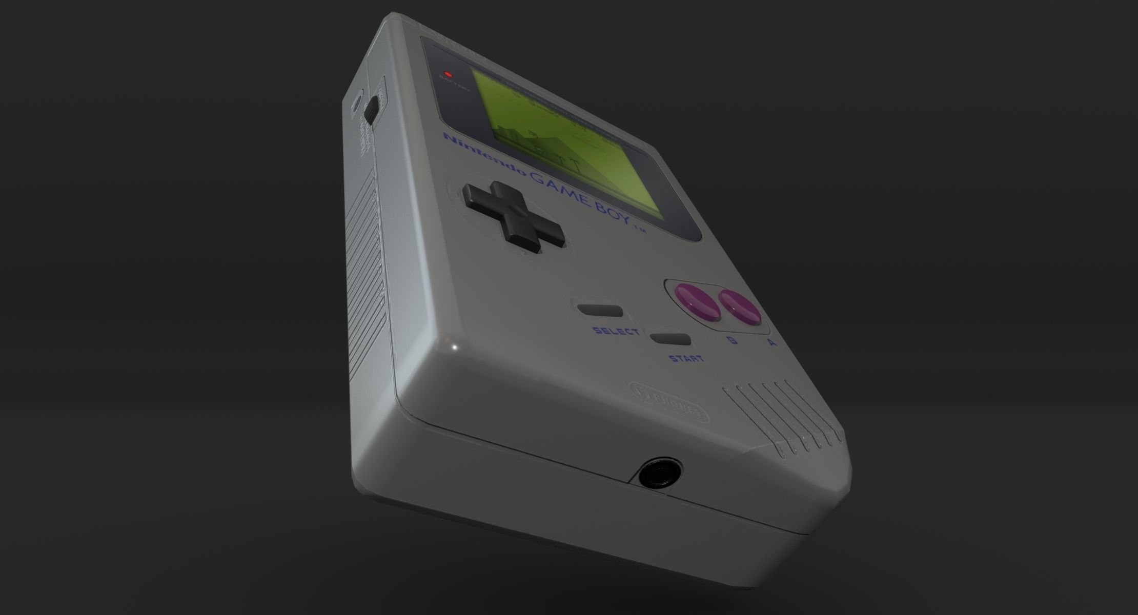 Nintendo Game Boy Low-poly 3D model_4