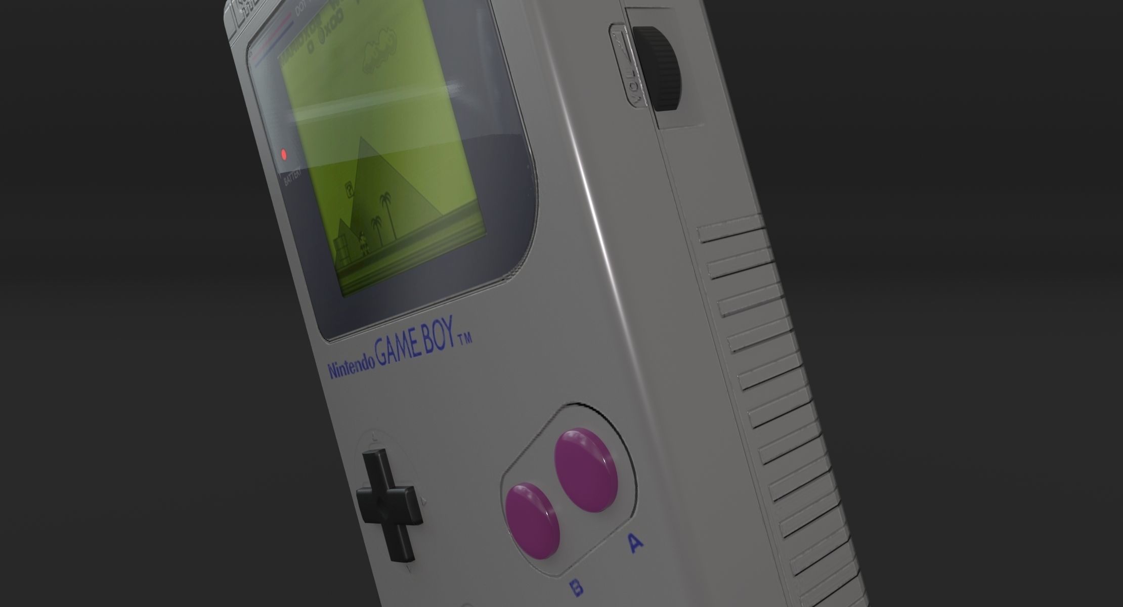 Nintendo Game Boy Low-poly 3D model_3