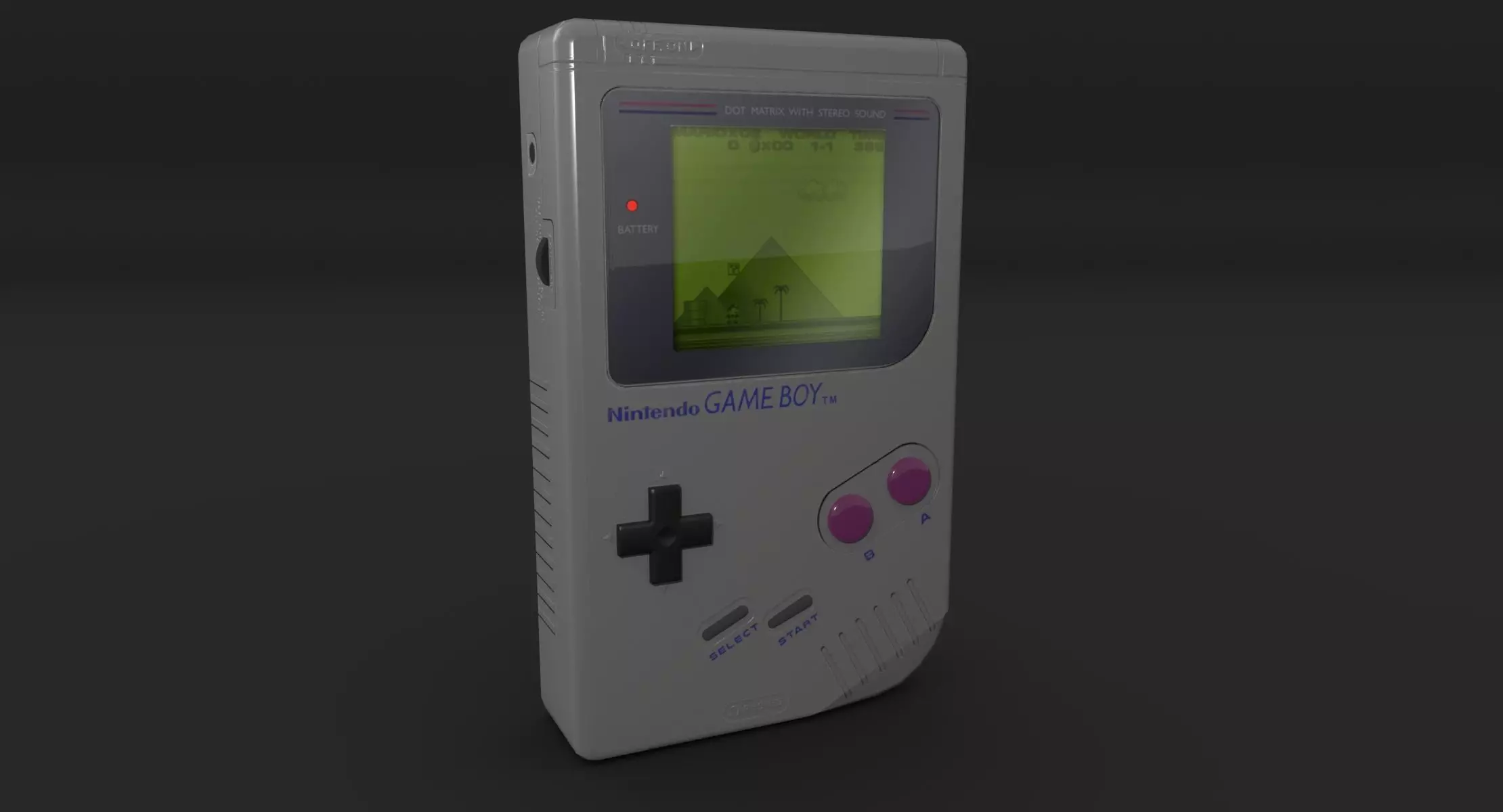 Nintendo Game Boy Low-poly 3D model_0