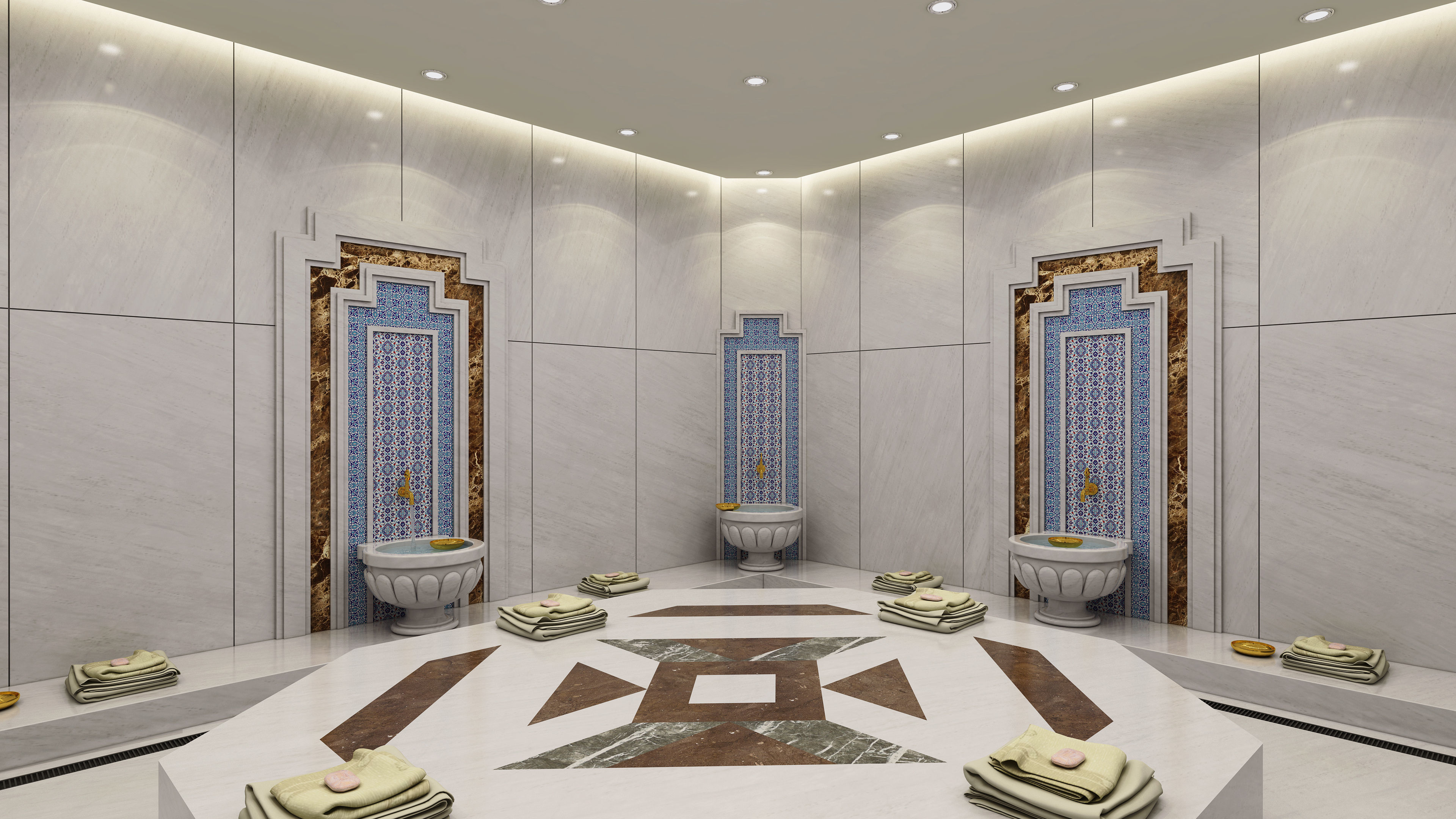 Turkish Bath Hamam 3D Model Vray Settings and PSD File