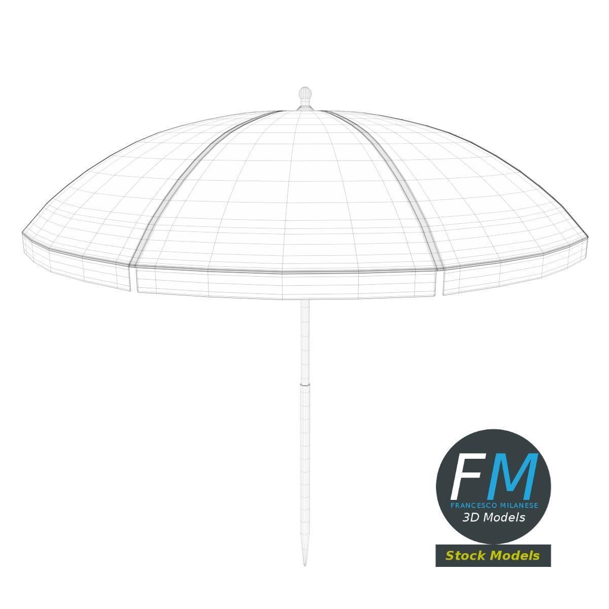 Beach umbrella 3D model_7