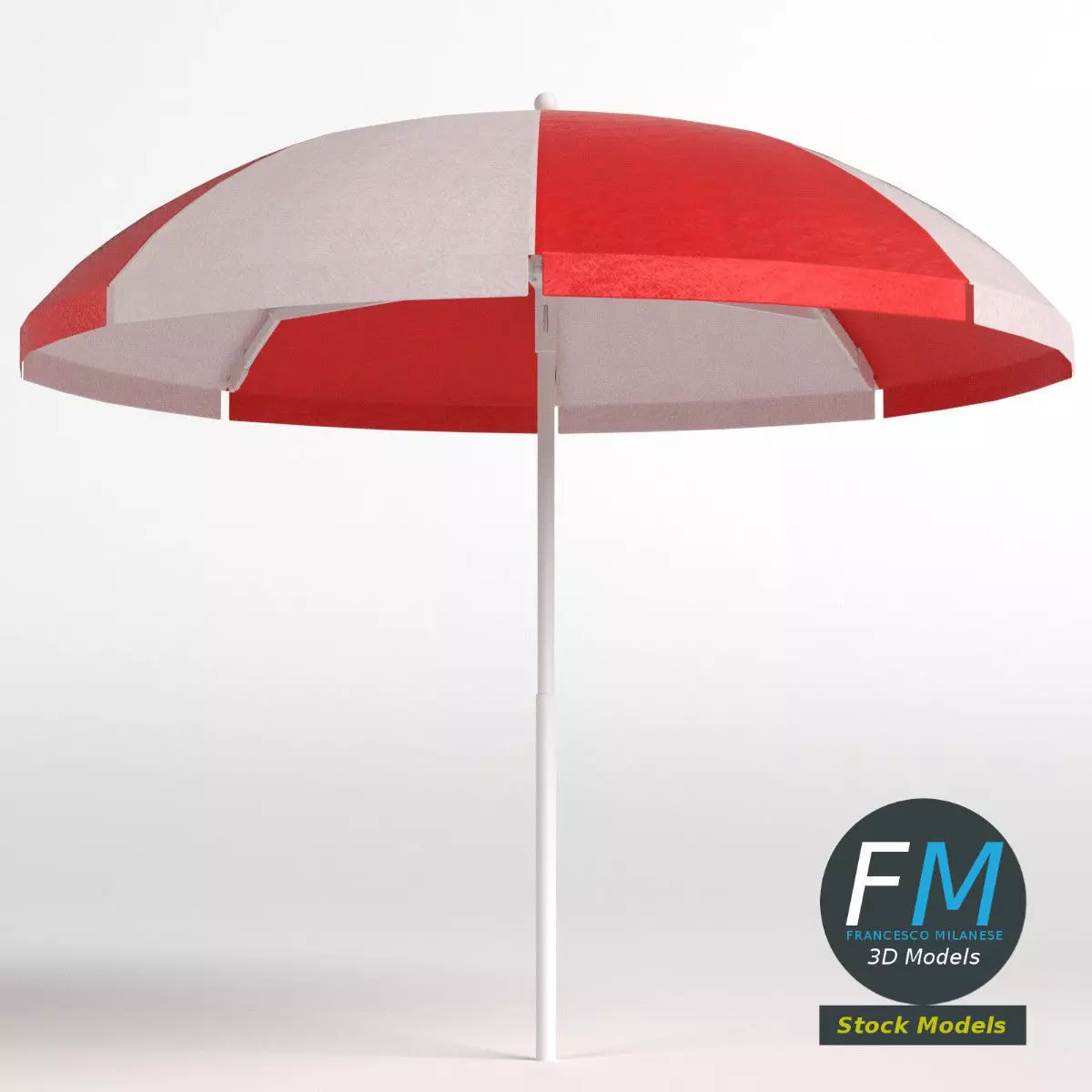 Beach umbrella 3D model_0