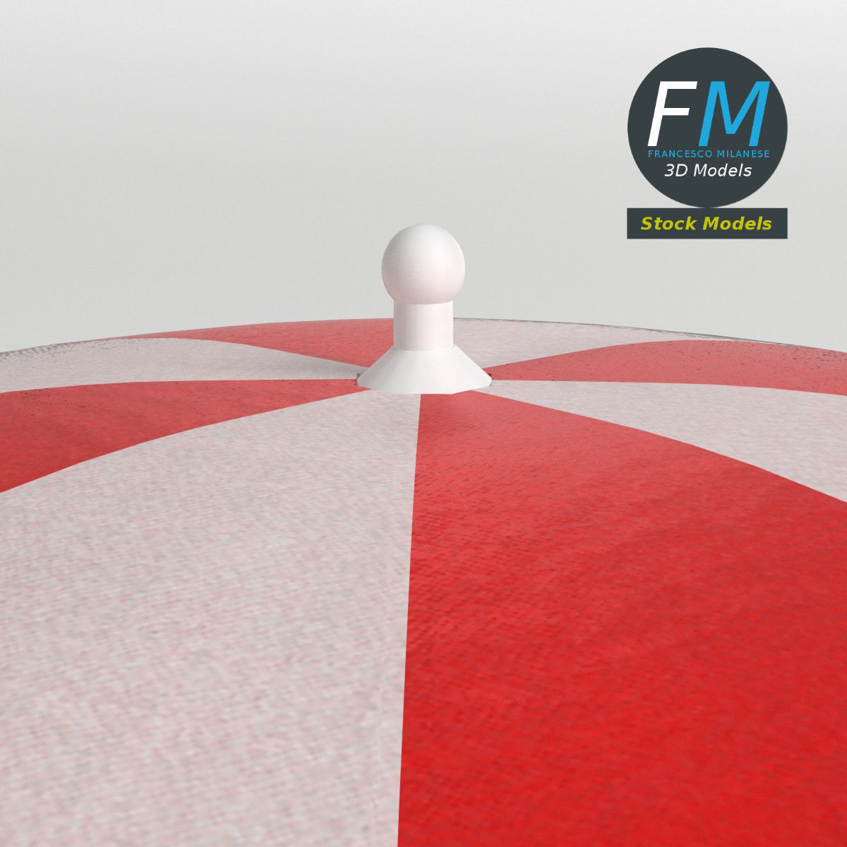 Beach umbrella 3D model_3