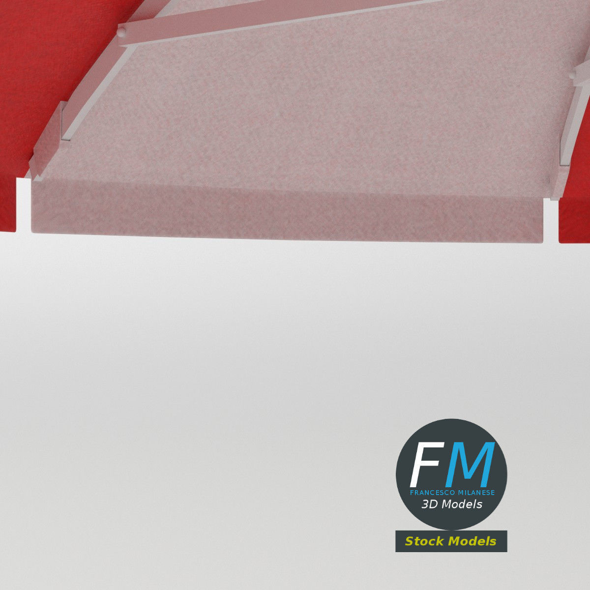 Beach umbrella 3D model_5