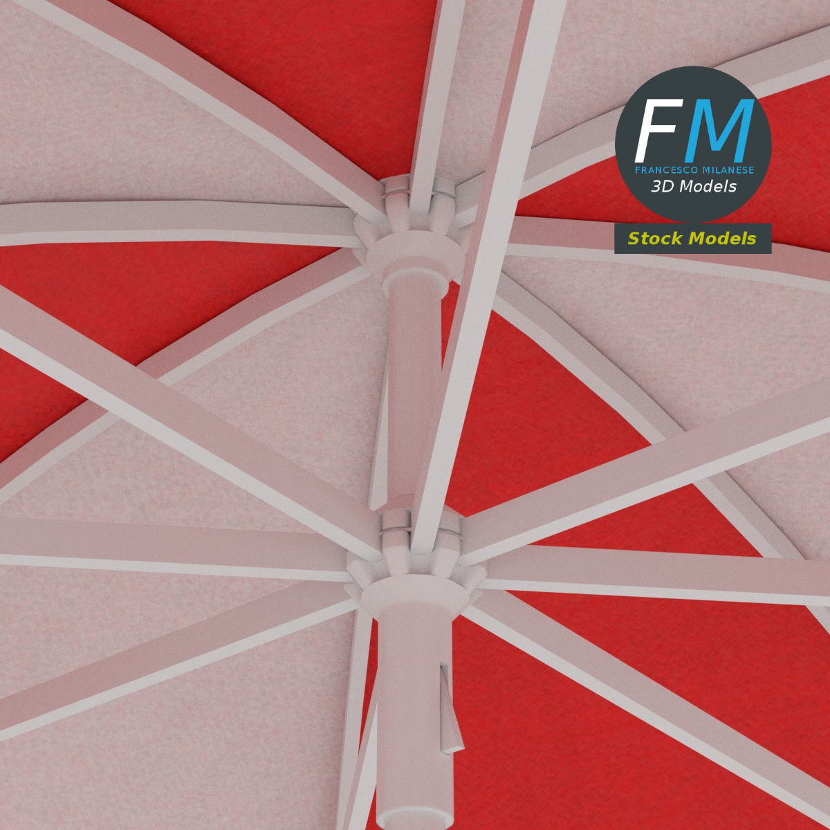 Beach umbrella 3D model_4