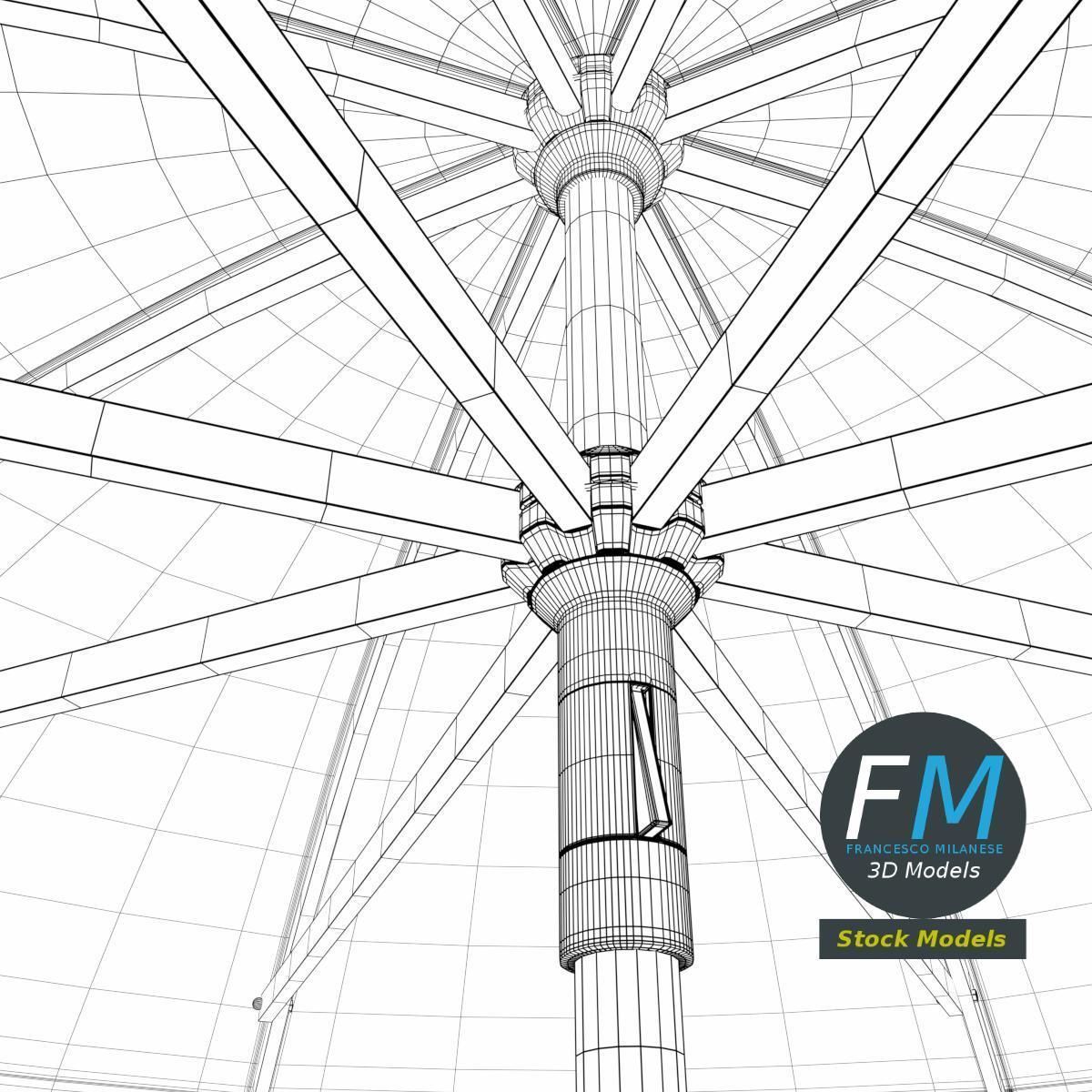 Beach umbrella 3D model_8