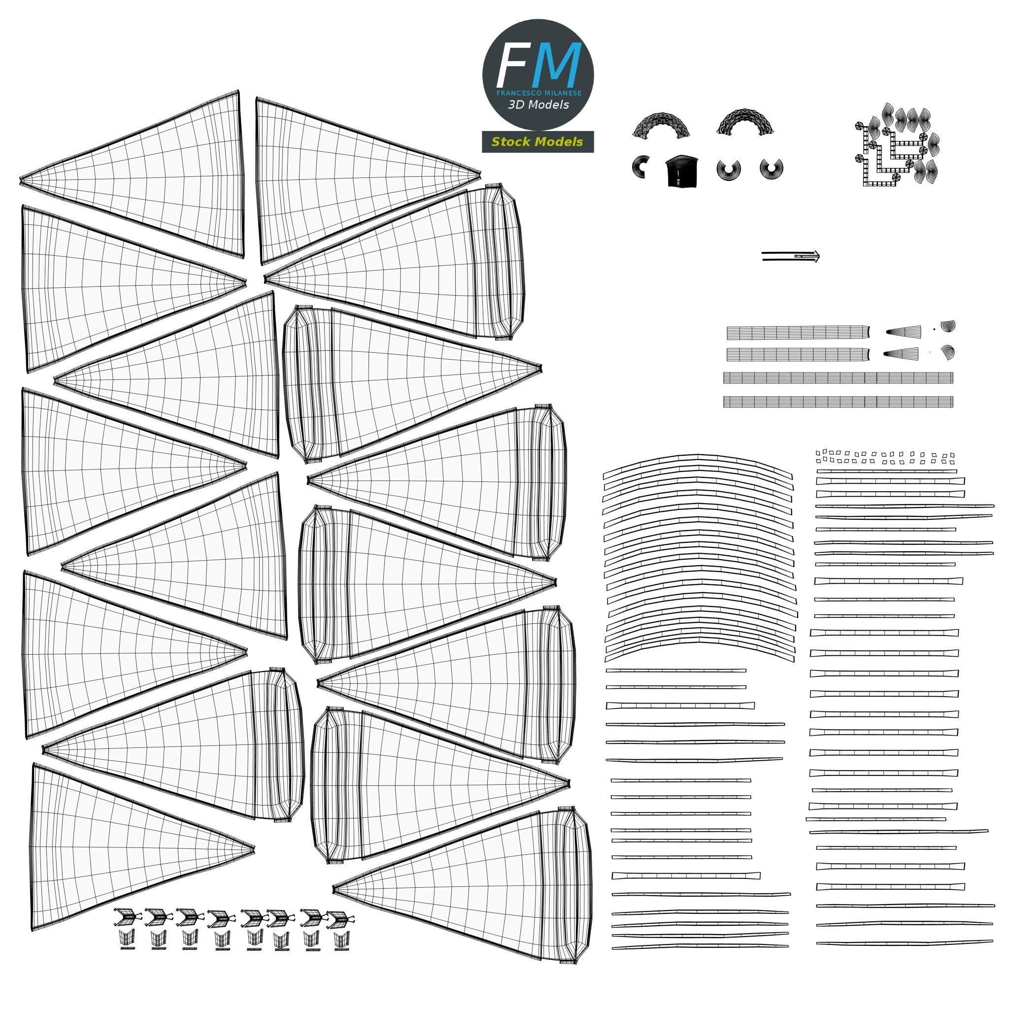 Beach umbrella 3D model_11