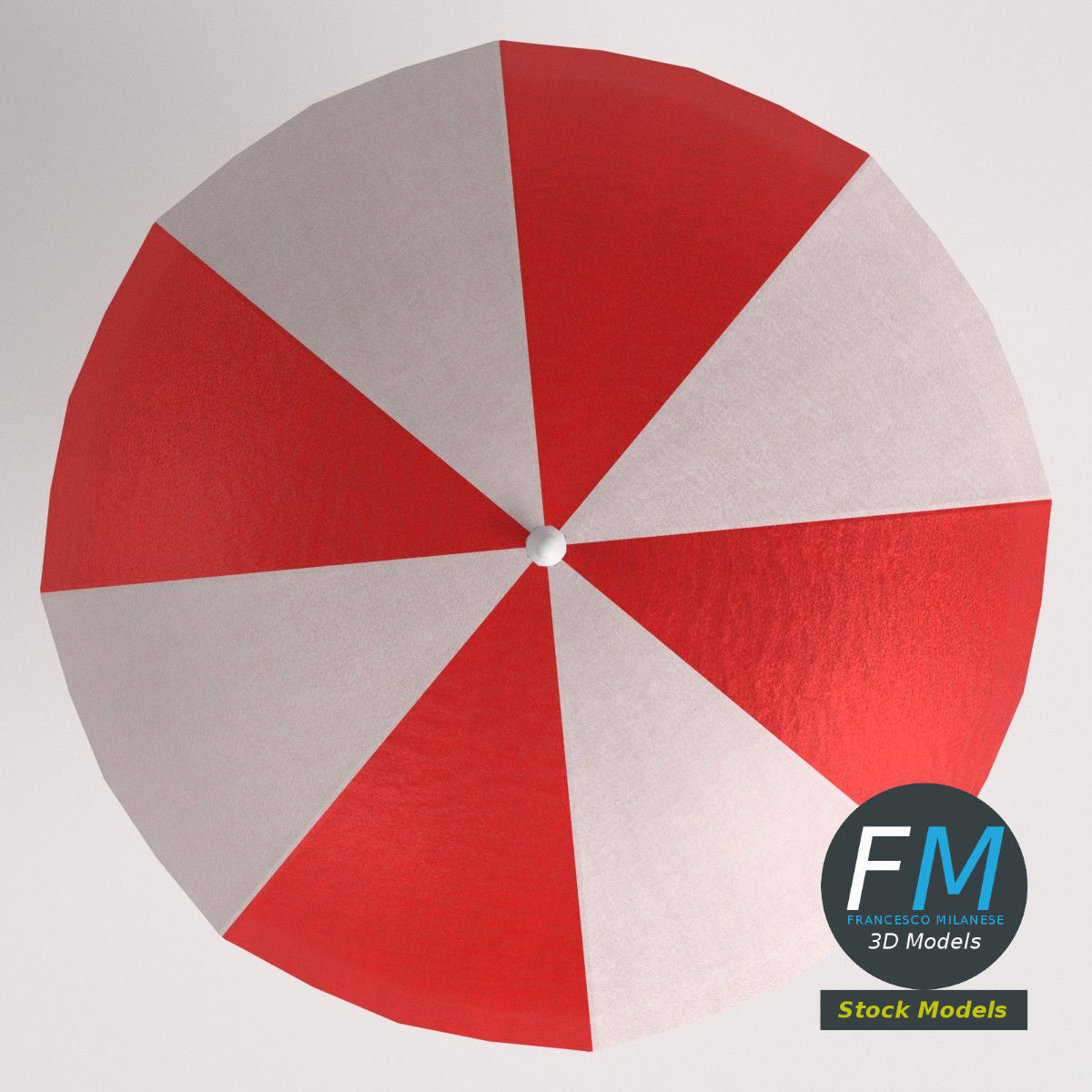 Beach umbrella 3D model_6