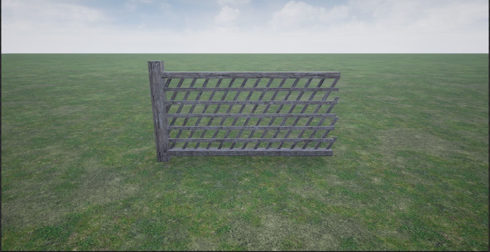 Modular Wooden Fence  Low-poly 3D model_10