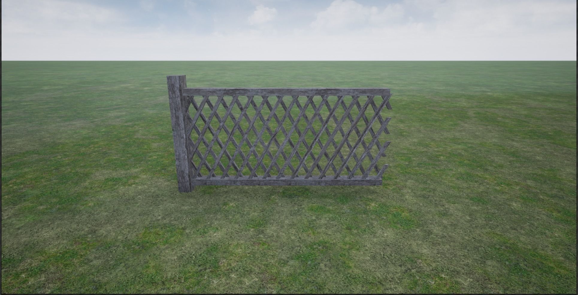 Modular Wooden Fence  Low-poly 3D model_8