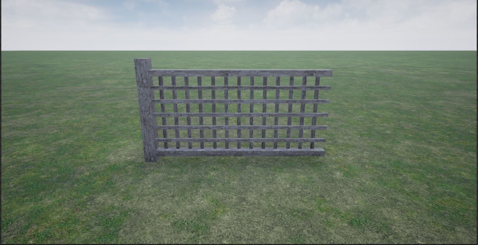 Modular Wooden Fence  Low-poly 3D model_11