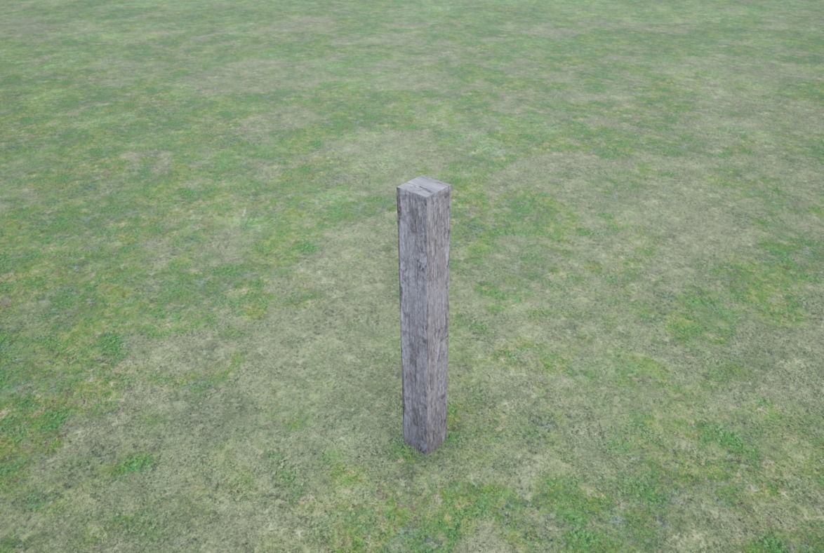 Modular Wooden Fence  Low-poly 3D model_14