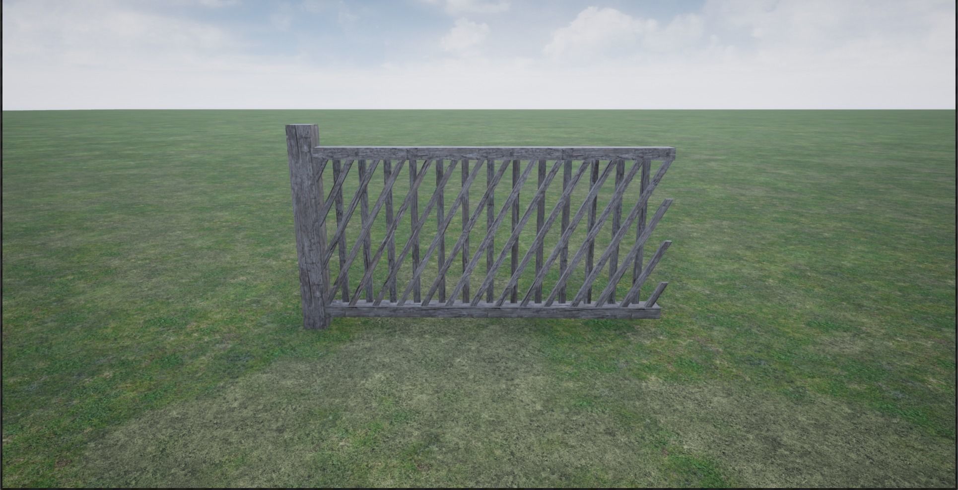 Modular Wooden Fence  Low-poly 3D model_13