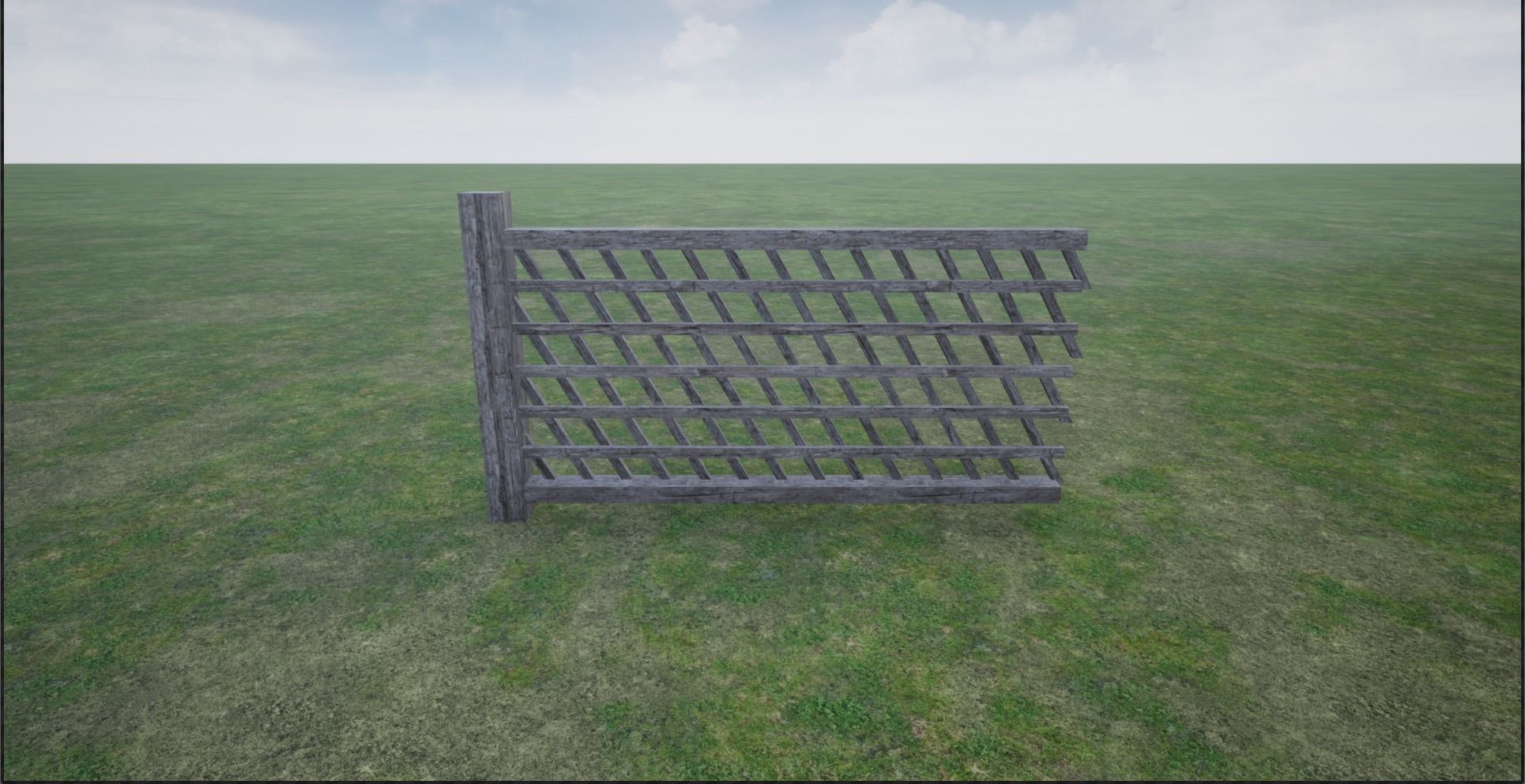 Modular Wooden Fence  Low-poly 3D model_9