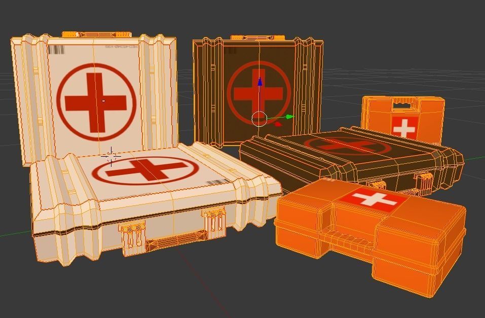 Medkit Pack Low-poly 3D model_2
