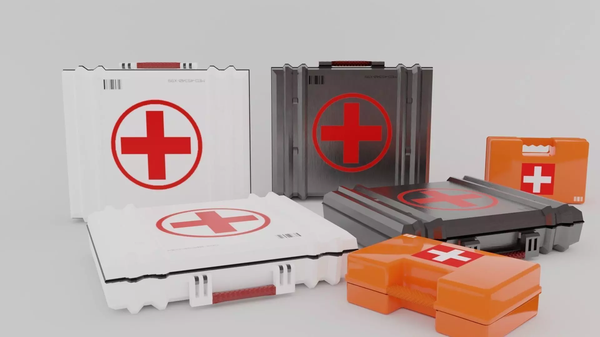 Medkit Pack Low-poly 3D model_0