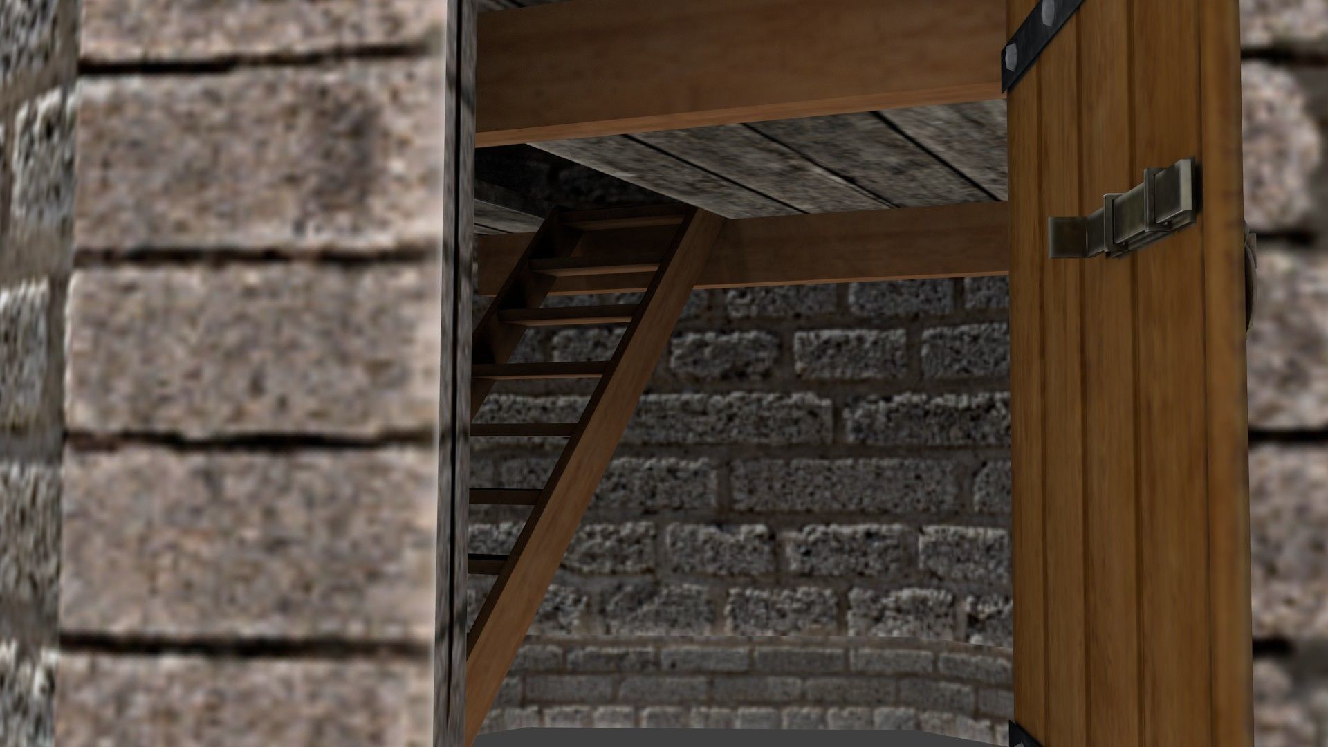 Low Poly watch tower Low-poly 3D model_2