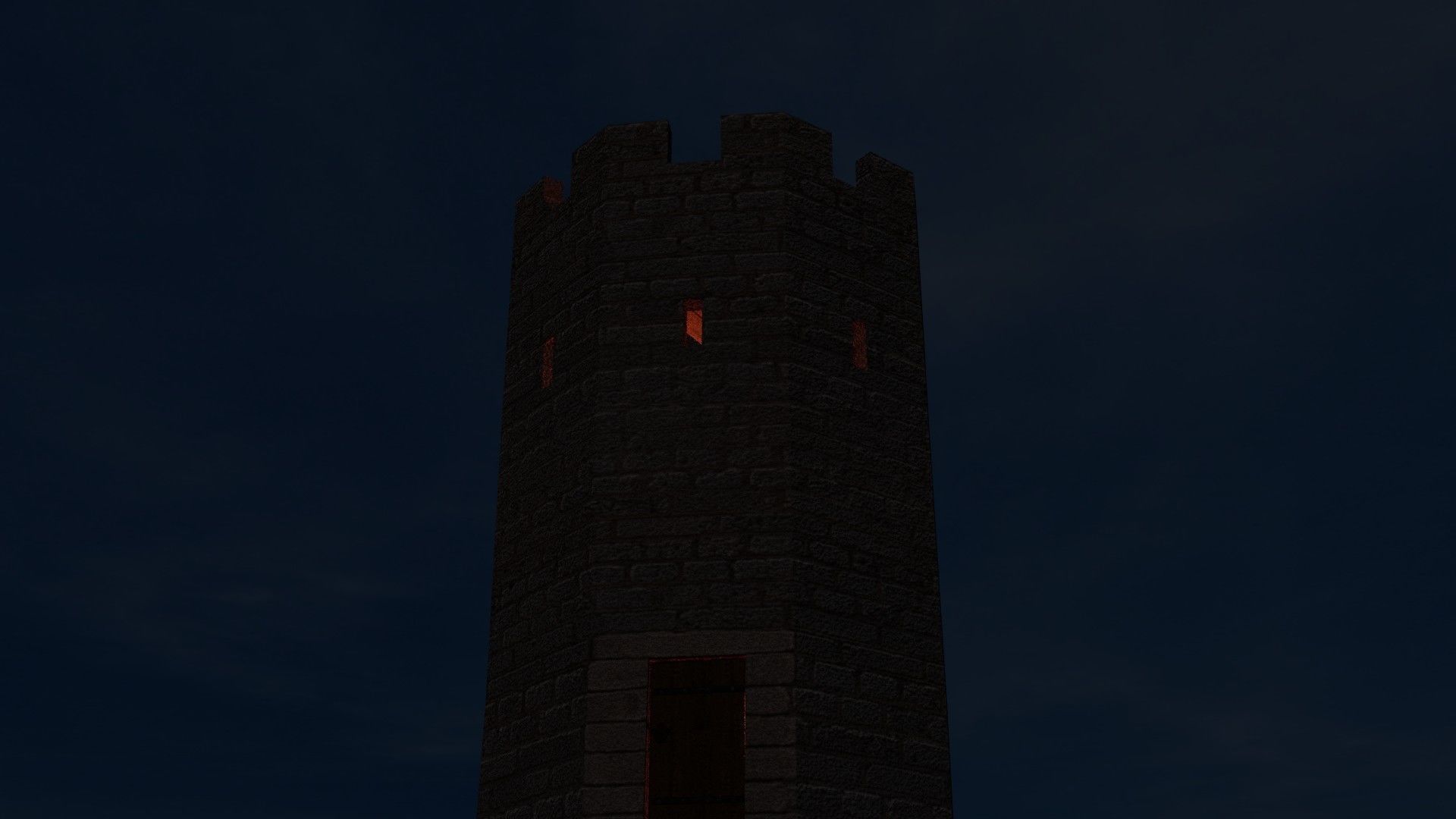 Low Poly watch tower Low-poly 3D model_7