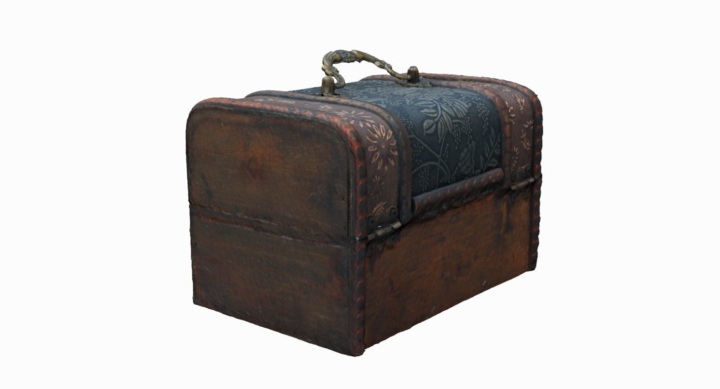 Antique Chest Low-poly 3D model_4